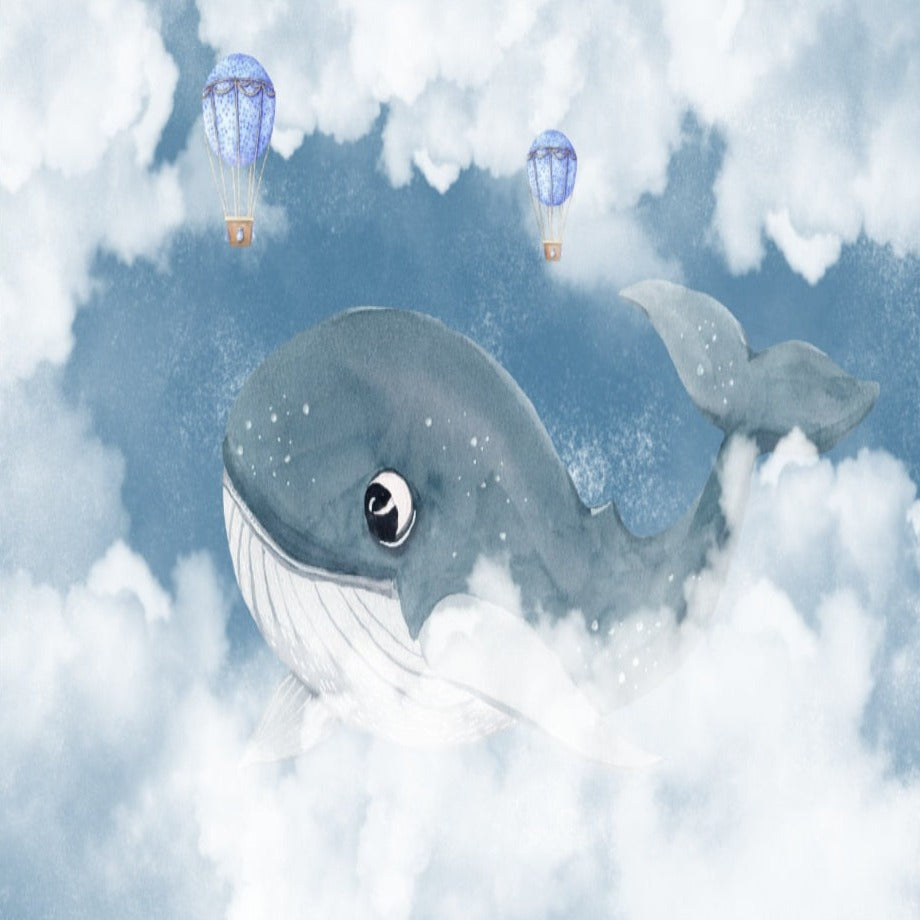 Marine Wallpaper <br/> Cotton Cloud Whale | Murals Wallpaper