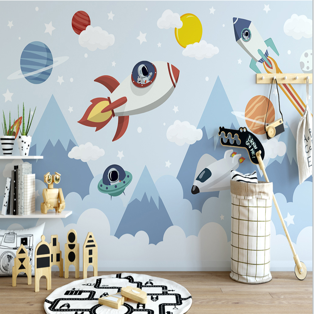 Space Wallpaper <br/> Planet Mountain Landscape | Murals Wallpaper