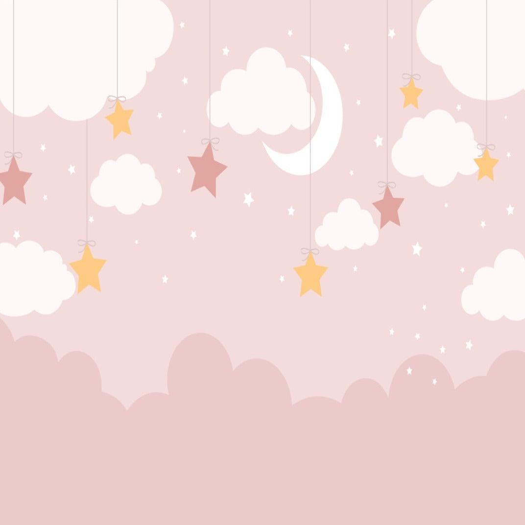 Star Wallpaper <br/> Star and Pink Cloud Girl | Murals Wallpaper