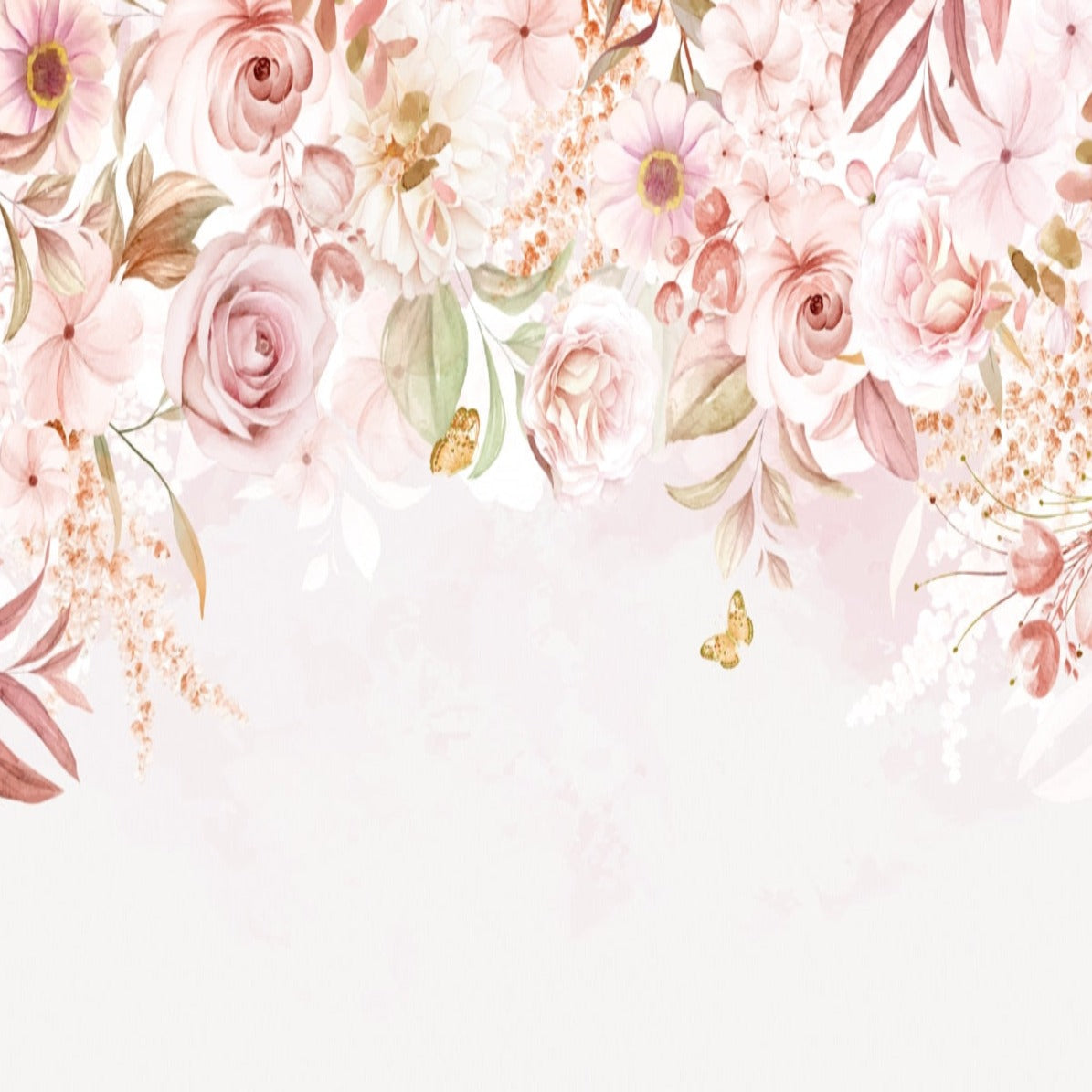 Flower Wallpaper <br/> Delicate Pink Button | Murals Wallpaper