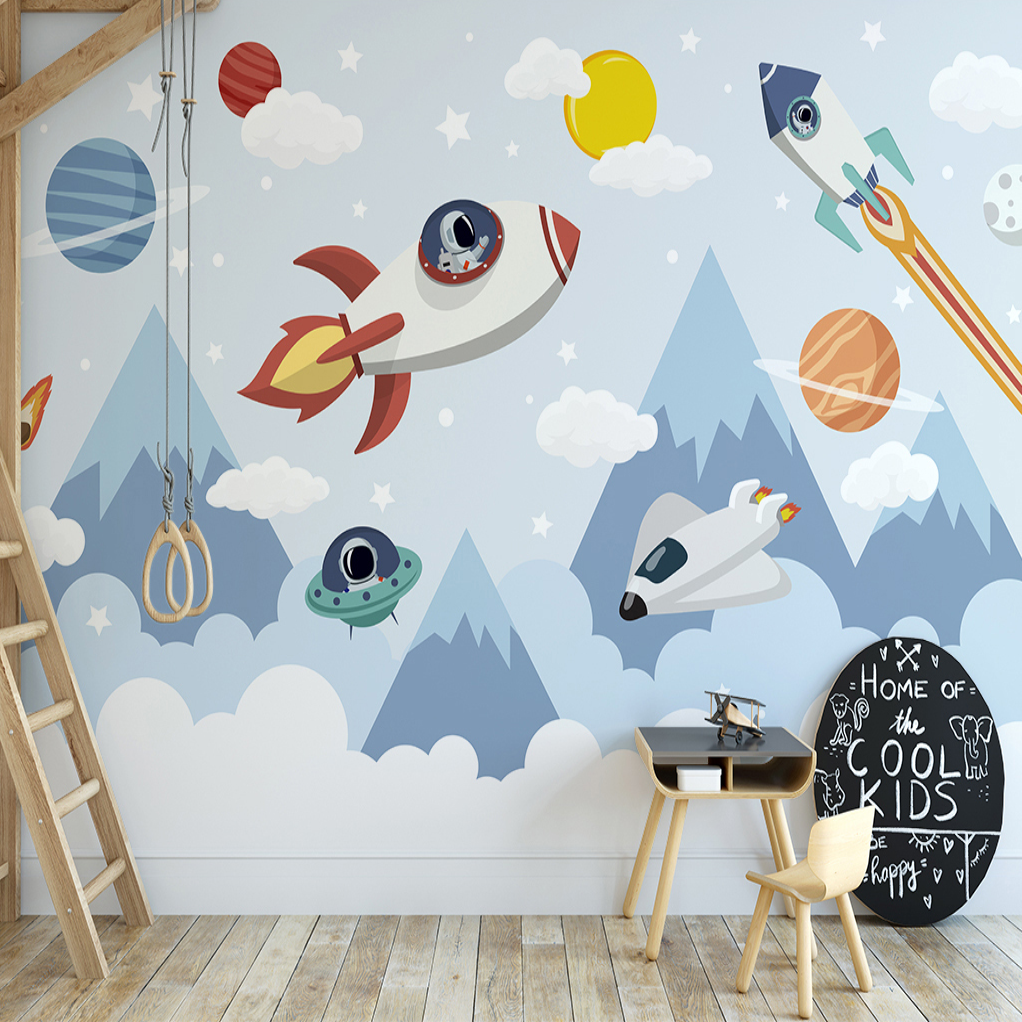 Space Wallpaper <br/> Planet Mountain Landscape | Murals Wallpaper