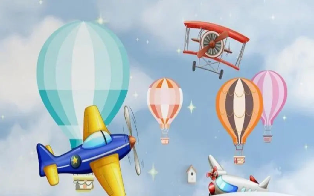 Bright Colors Airplane Wallpaper | Murals Wallpaper