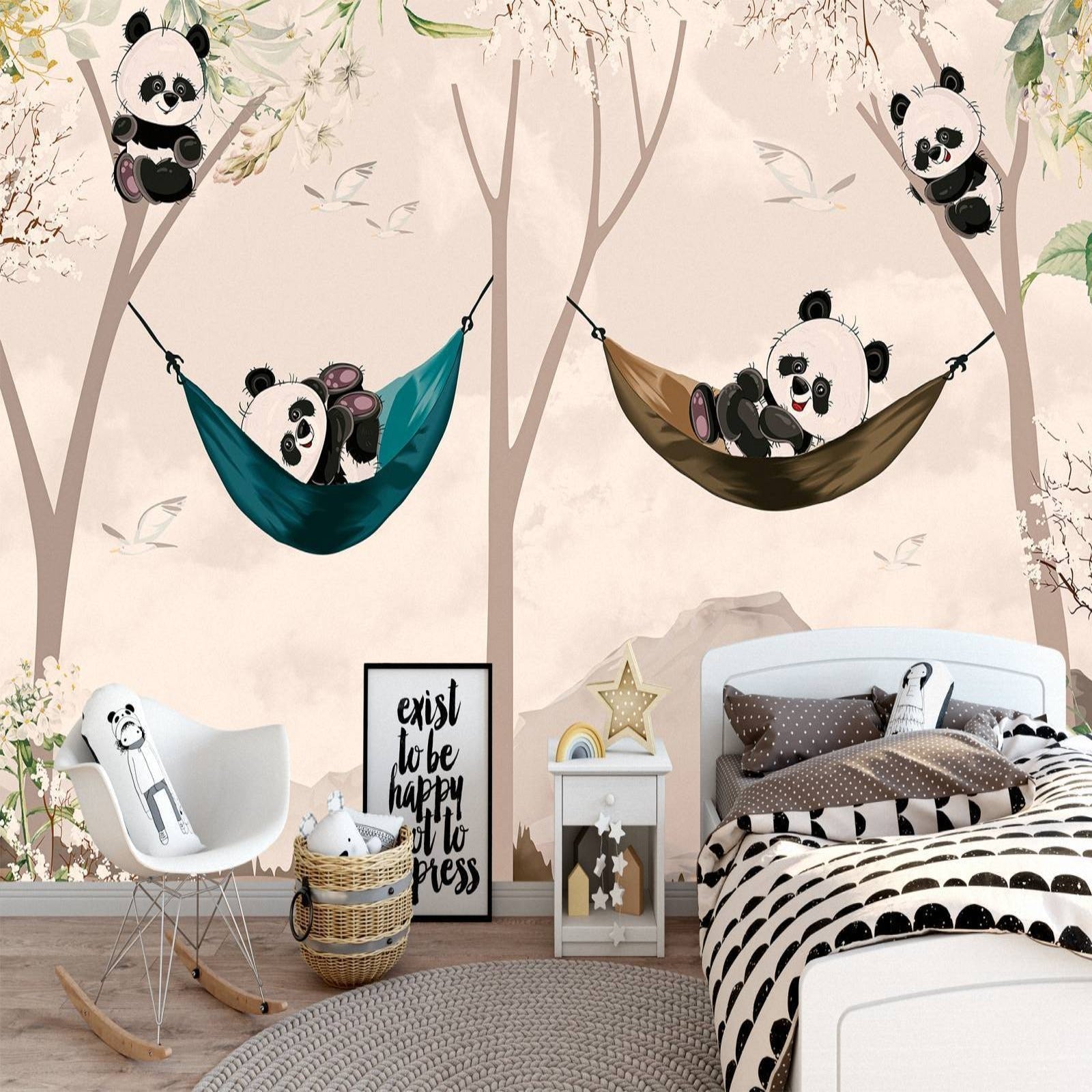 Animal Wallpaper <br/> Baby Panda and Hammock | Murals Wallpaper
