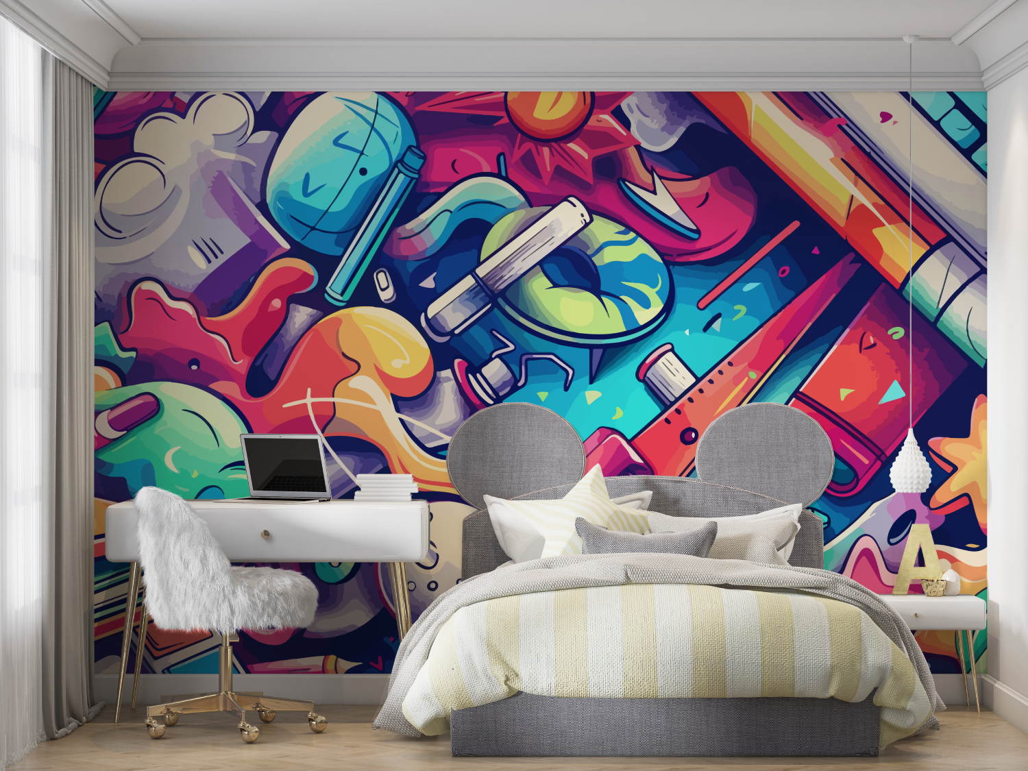 Teen Art Graffiti Design Wallpaper | Murals Wallpaper