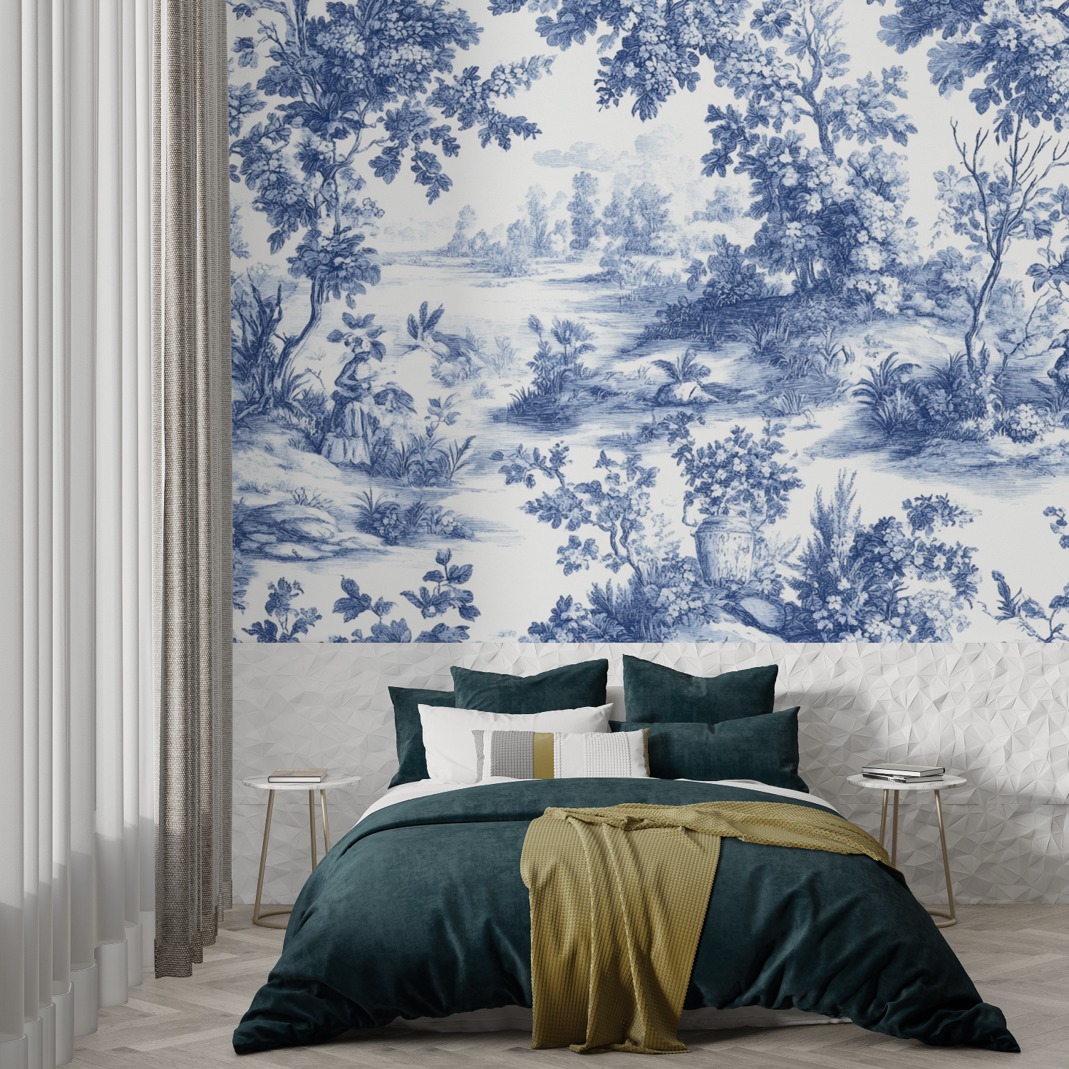 Panoramic Toile de Jouy Wallpaper | Murals Wallpaper