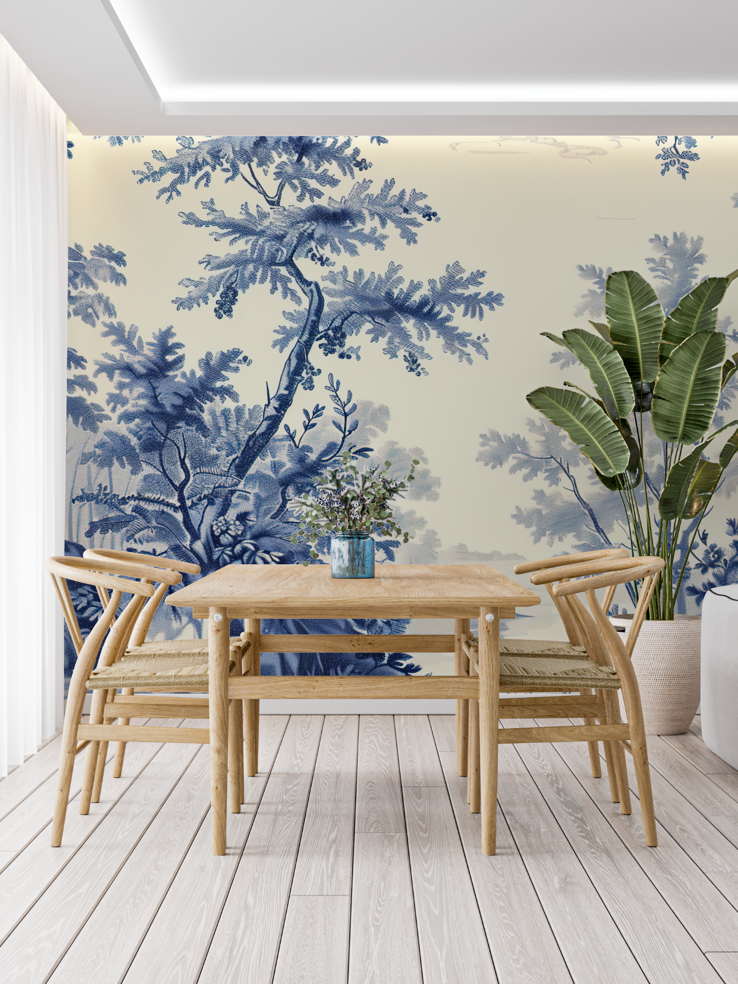 Blue Pond Toile Wallpaper | Murals Wallpaper