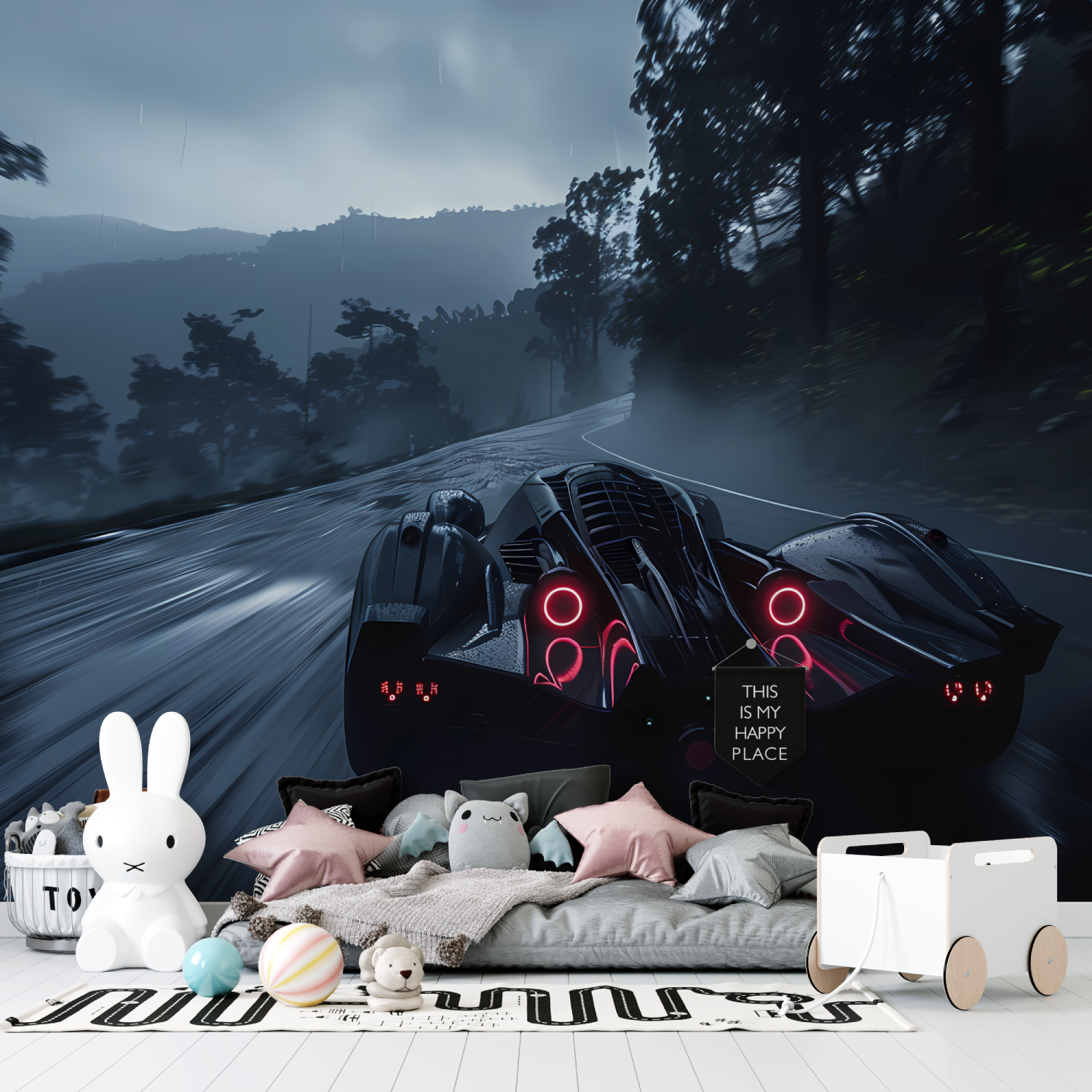 3D Wallpaper for Adult Bedroom Car Tuning | Murals Wallpaper