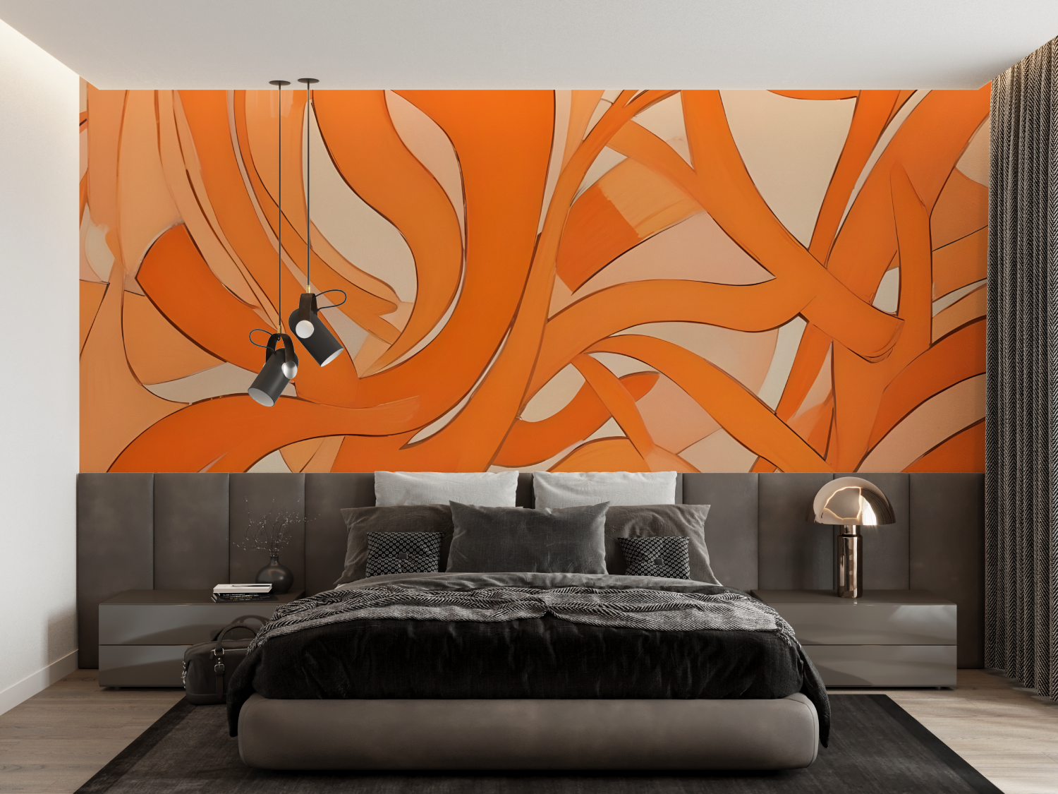 Fluid Orange Wallpaper | Murals Wallpaper