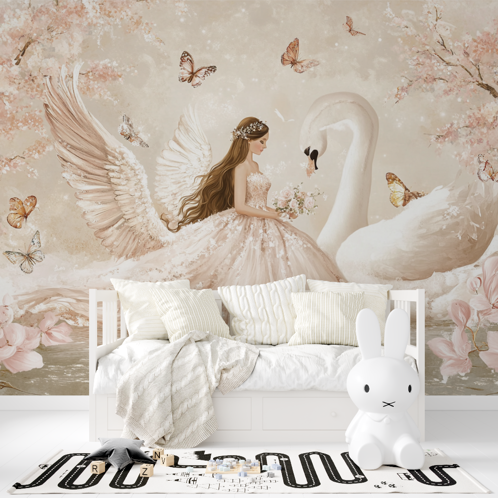 Princess and Swan Wallpaper | Murals Wallpaper