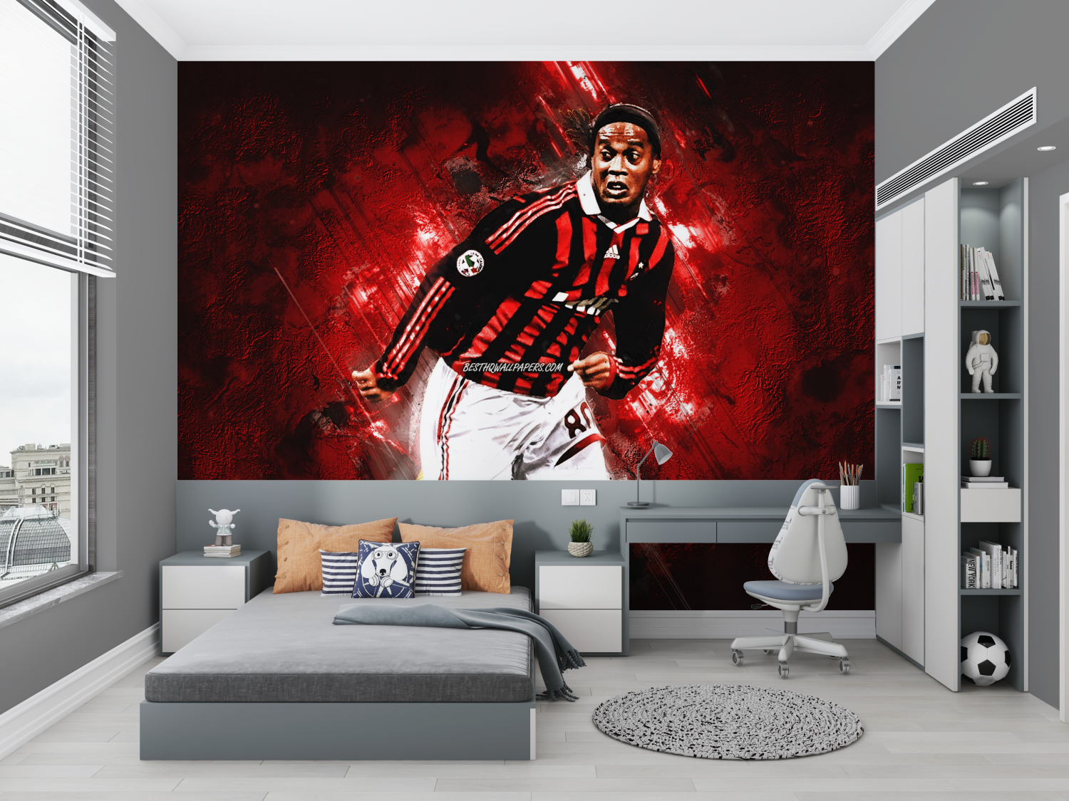 Ronaldinho Red Soccer Day Wallpaper | Murals Wallpaper