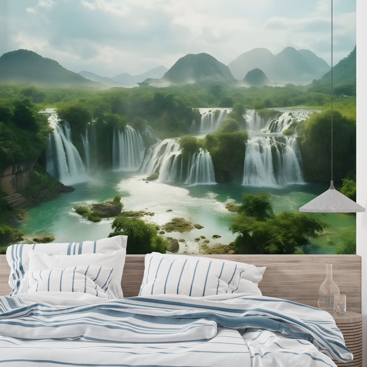 Watercolor Soft Waterfall Wallpaper | Murals Wallpaper
