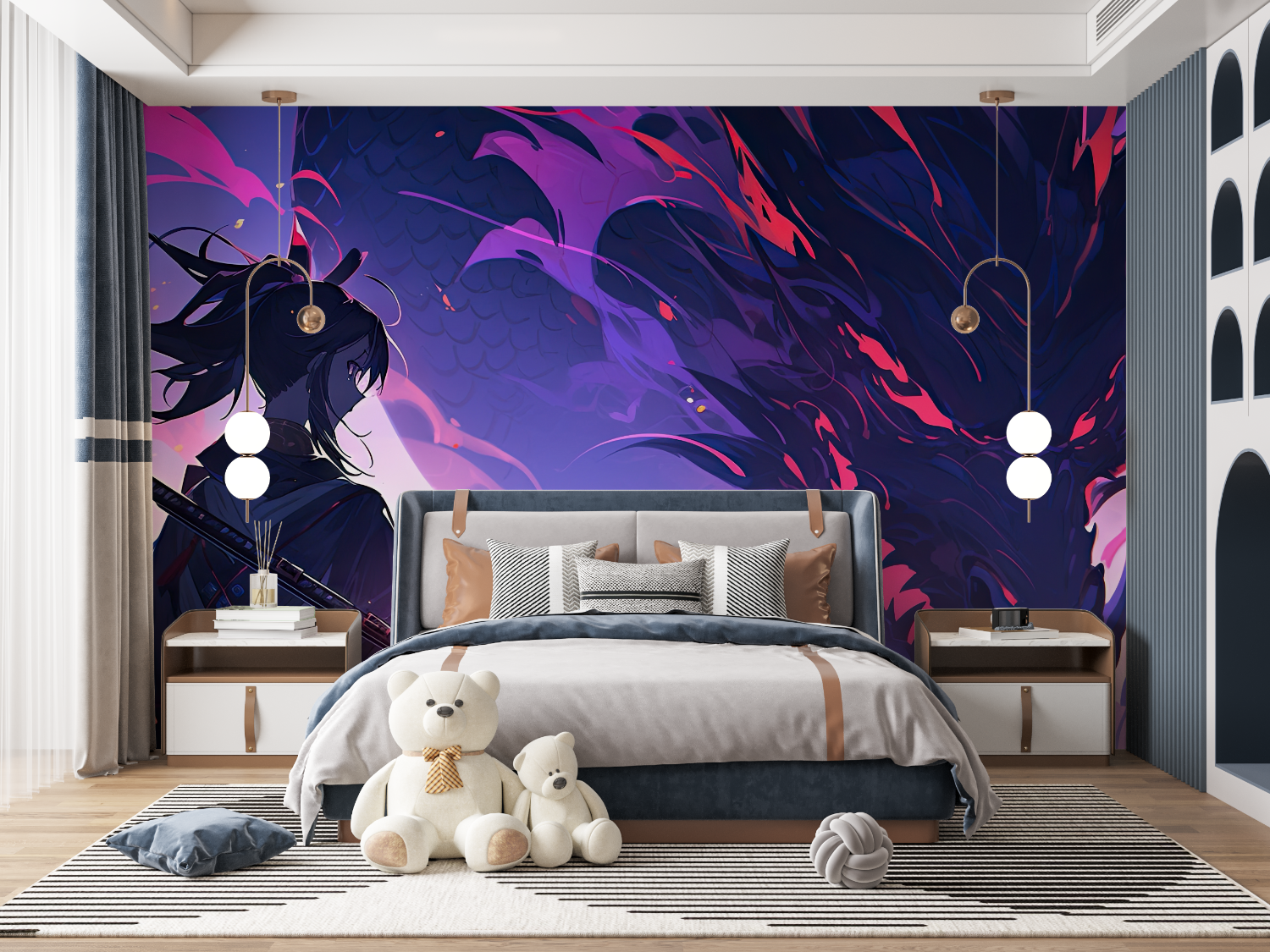 Purple Dragon Anime Wallpaper | Murals Wallpaper