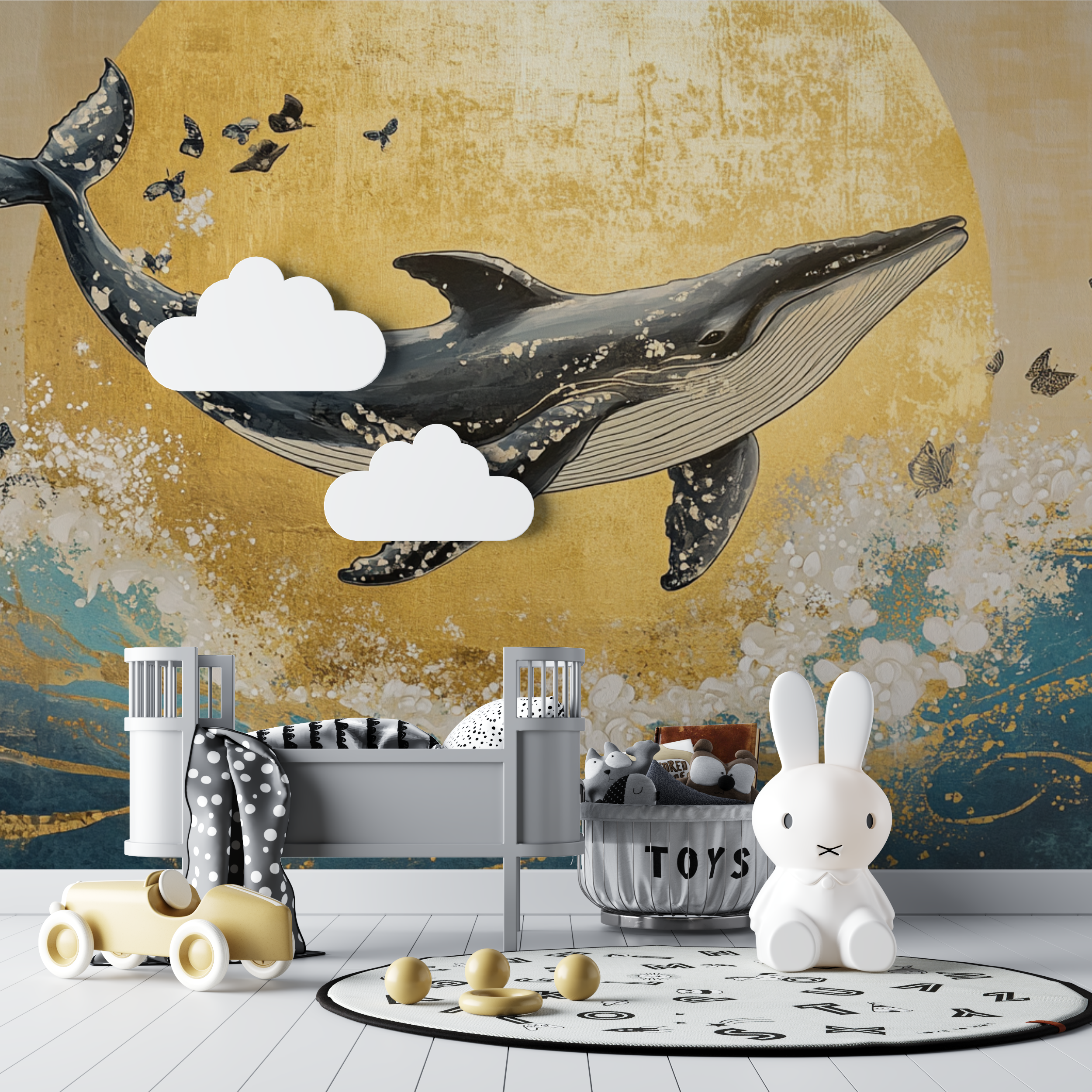 Whale and Sun Wallpaper | Murals Wallpaper