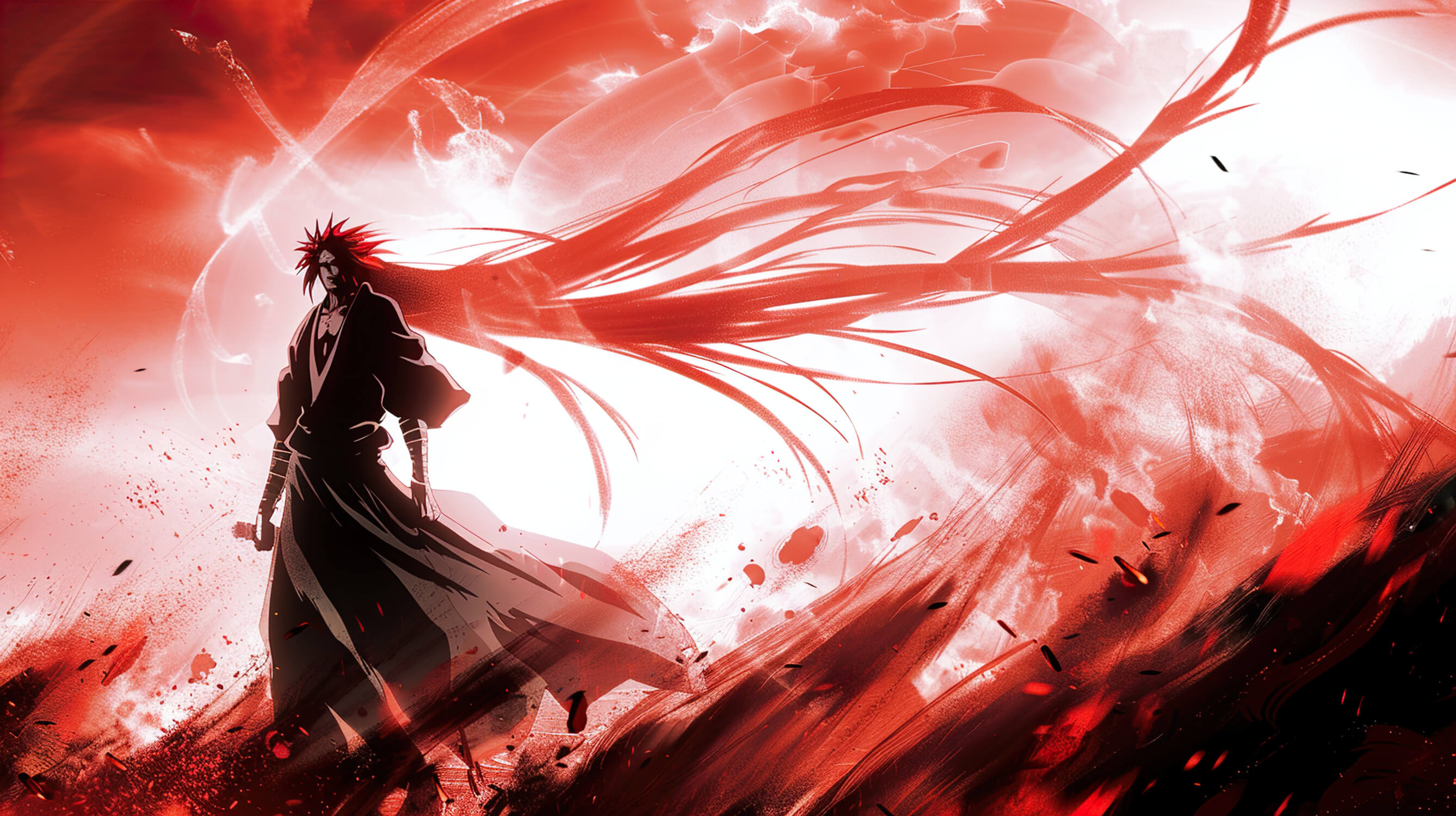 Red TornTeenager Anime Wallpaper | Murals Wallpaper