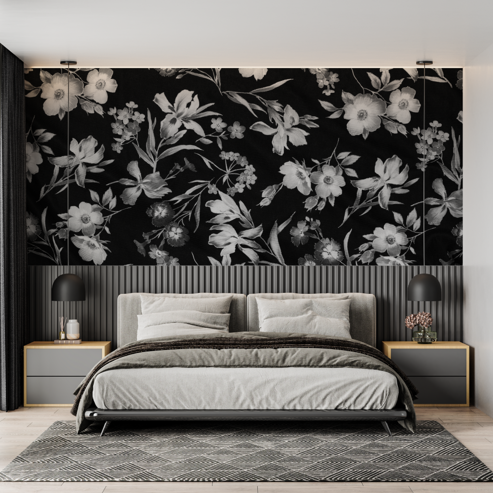 Black Floral Wallpaper | Murals Wallpaper