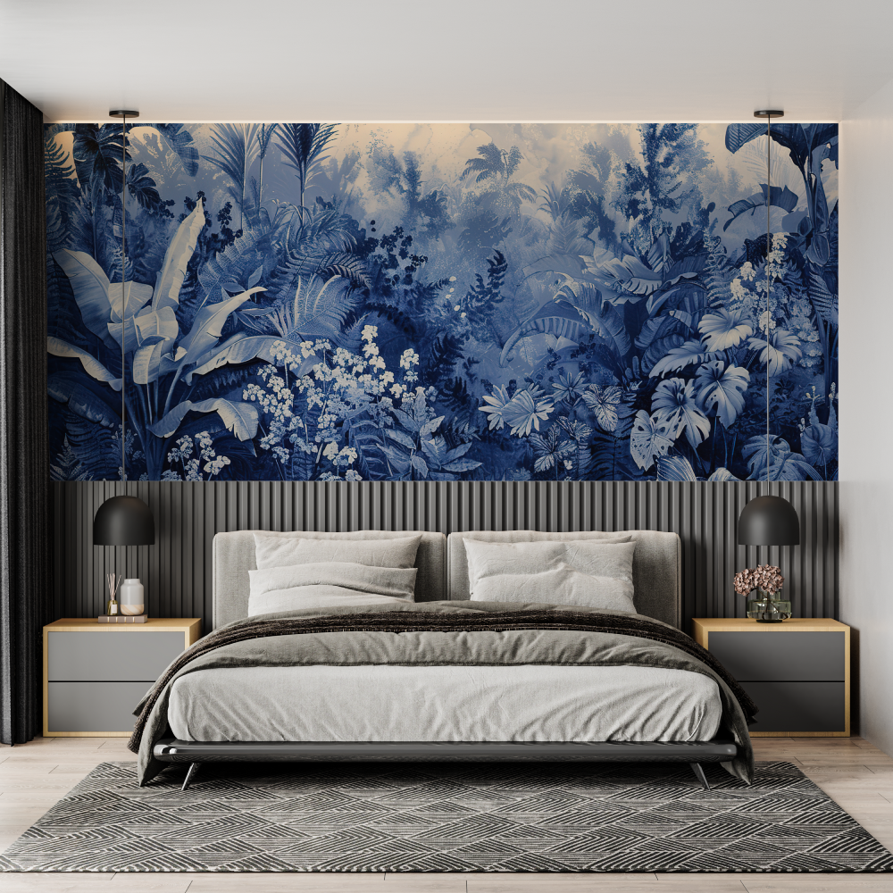 Blaue und weiße Fototapete | Murals Wallpaper