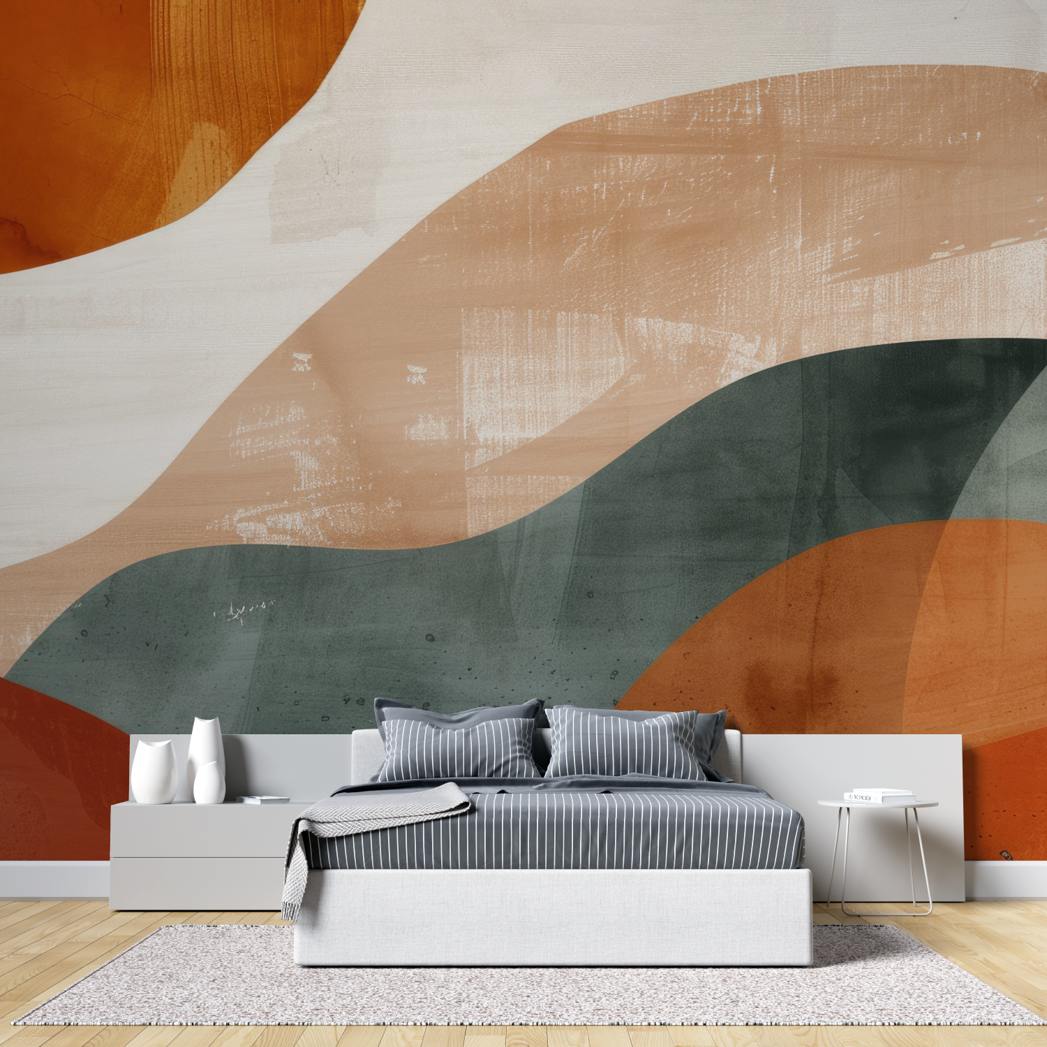 Terracotta and Blue Wallpaper | Murals Wallpaper