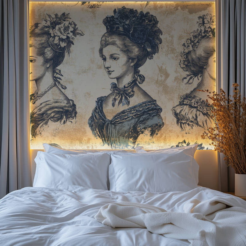 Papier peint vintage portrait chambre premium