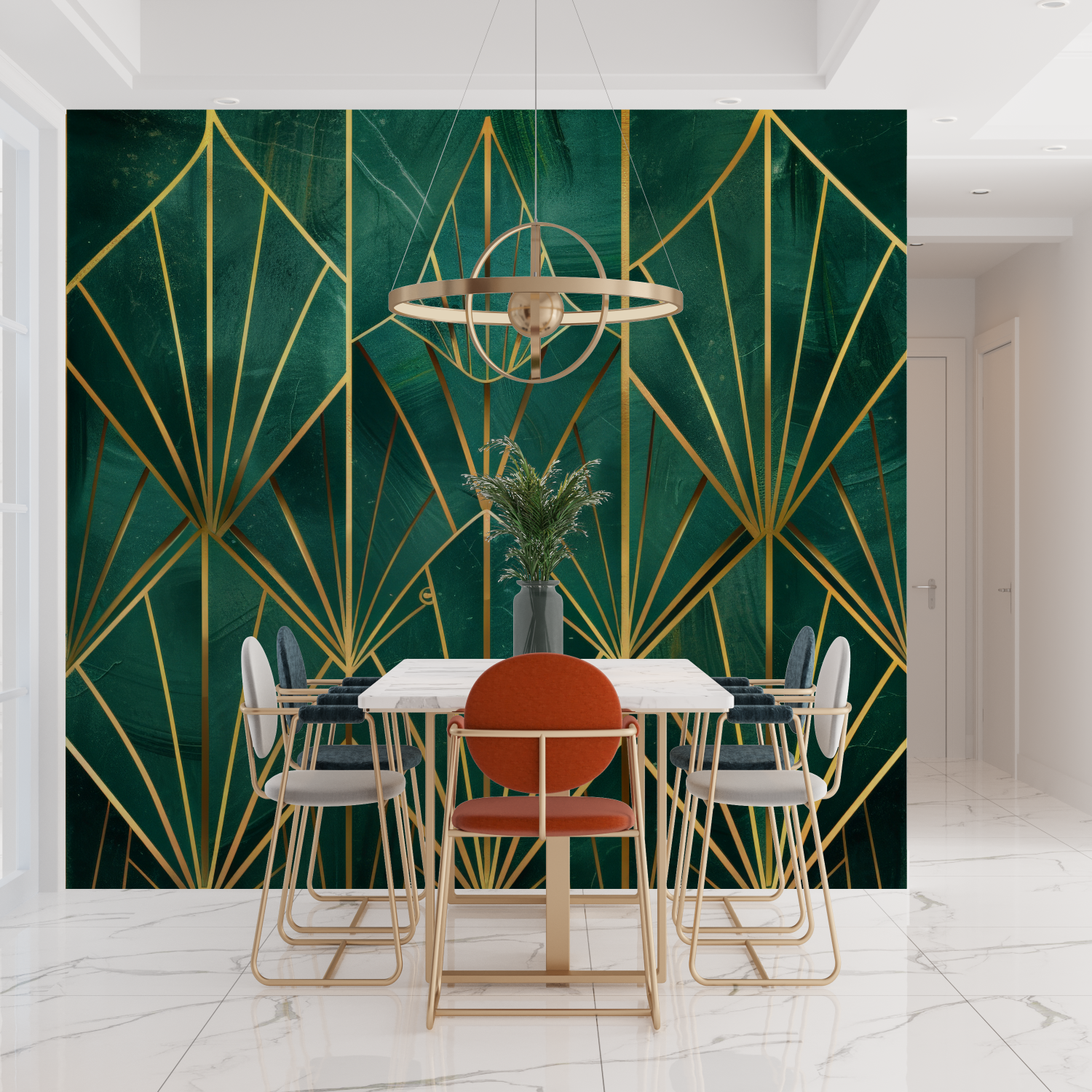 Art Deco Green Wallpaper | Murals Wallpaper