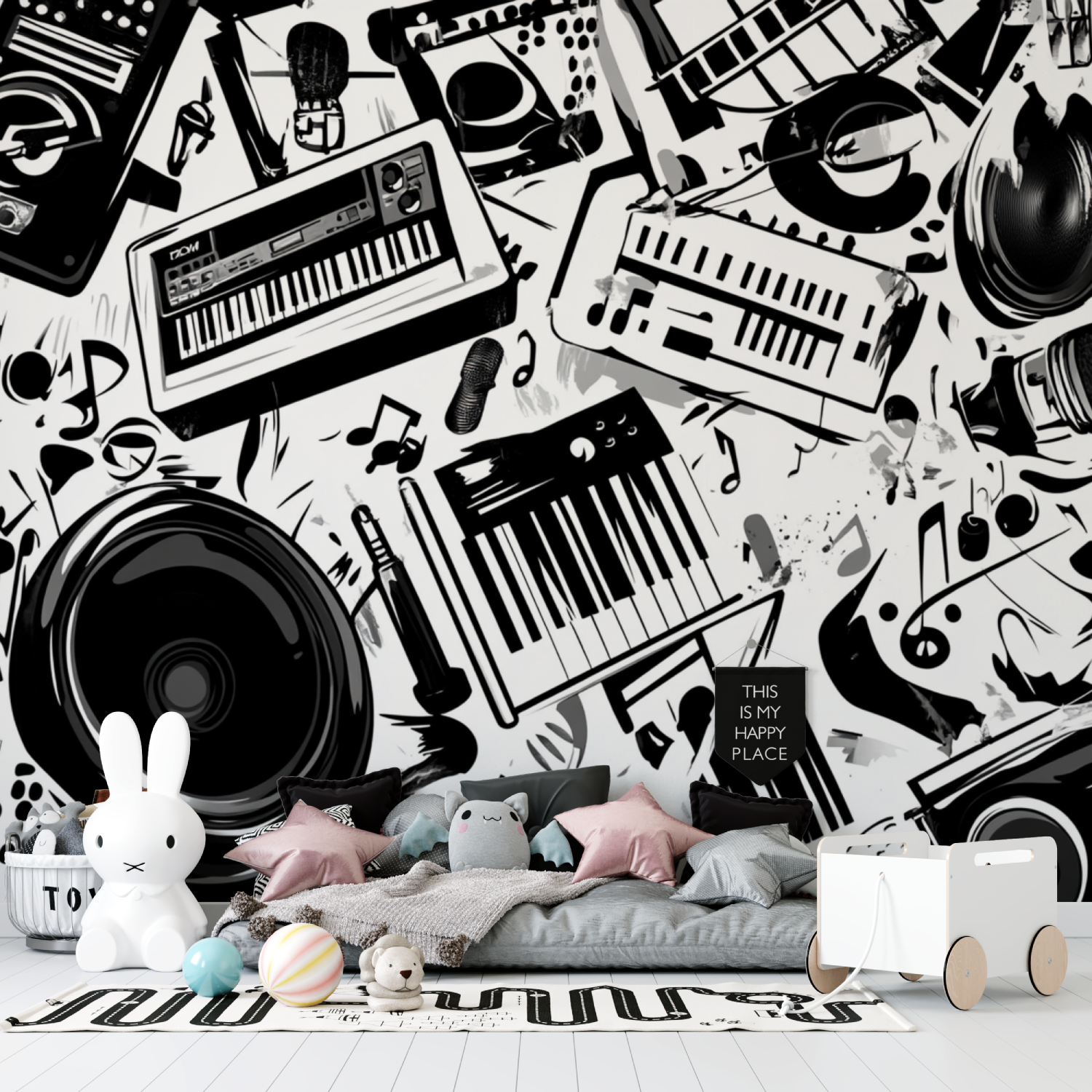 Black Free Style Wallpaper | Murals Wallpaper