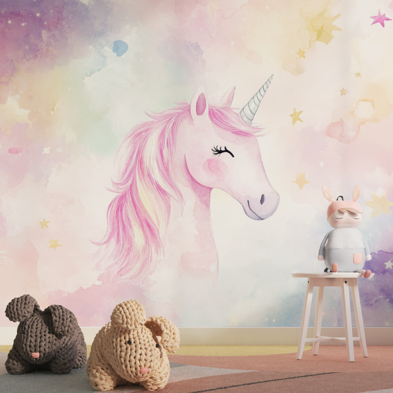 Unicorn Themed Kids' Room Wallpaper | Murals Wallpaper