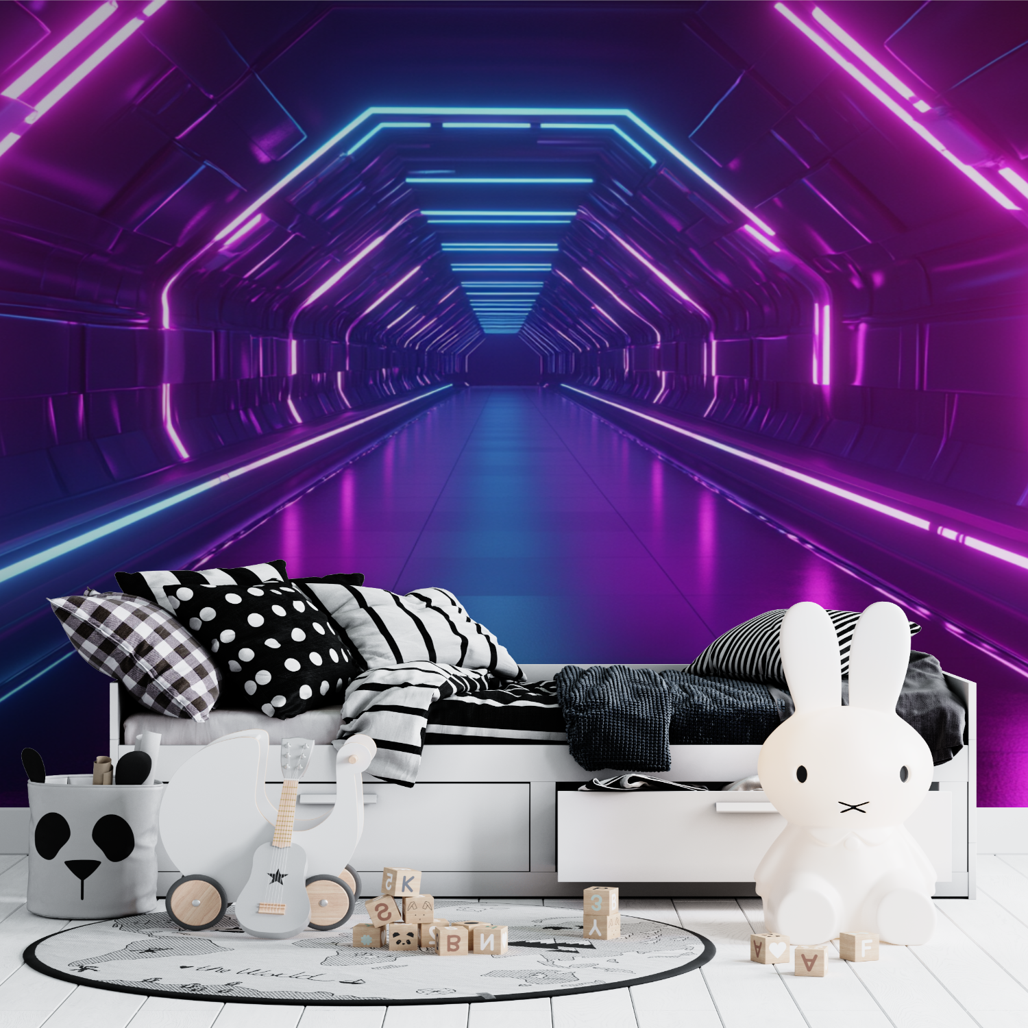 Neon Effekt Tapete Gamer Zimmer | Wandbilder Tapete