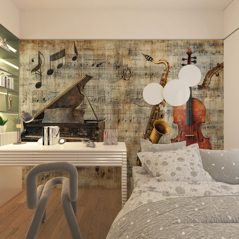 Vintage Musical Instrument Wallpaper | Murals Wallpaper