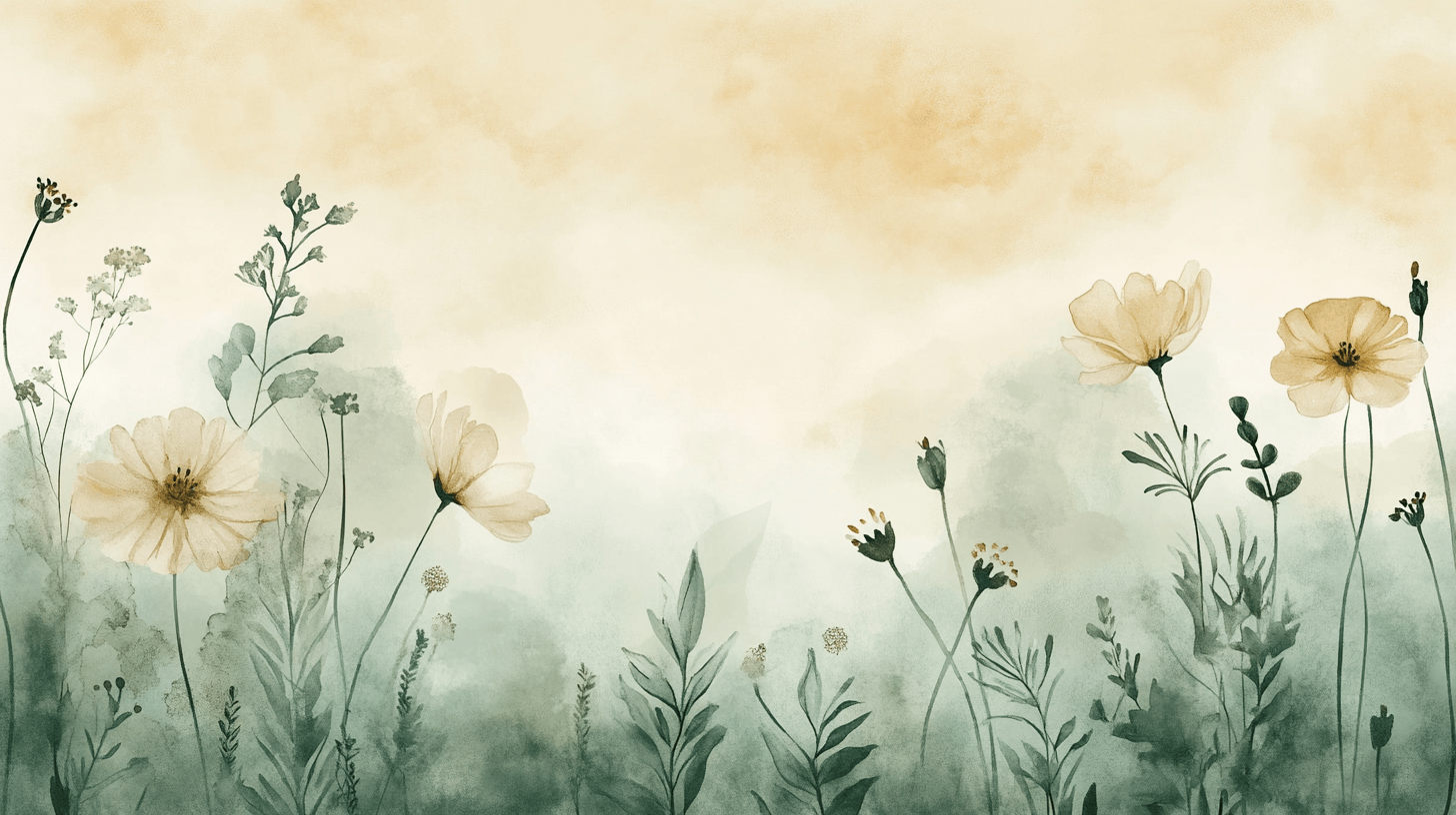 Watercolor Wallpaper Delicate Plant Silhouettes | Murals Wallpaper