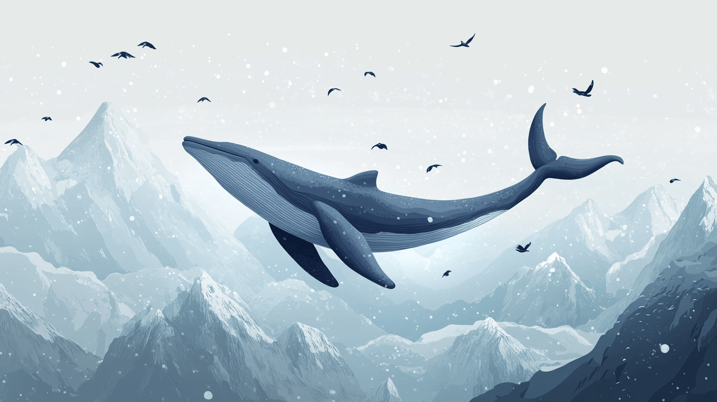 Whale and Mountains Wallpaper | Murals Wallpaper