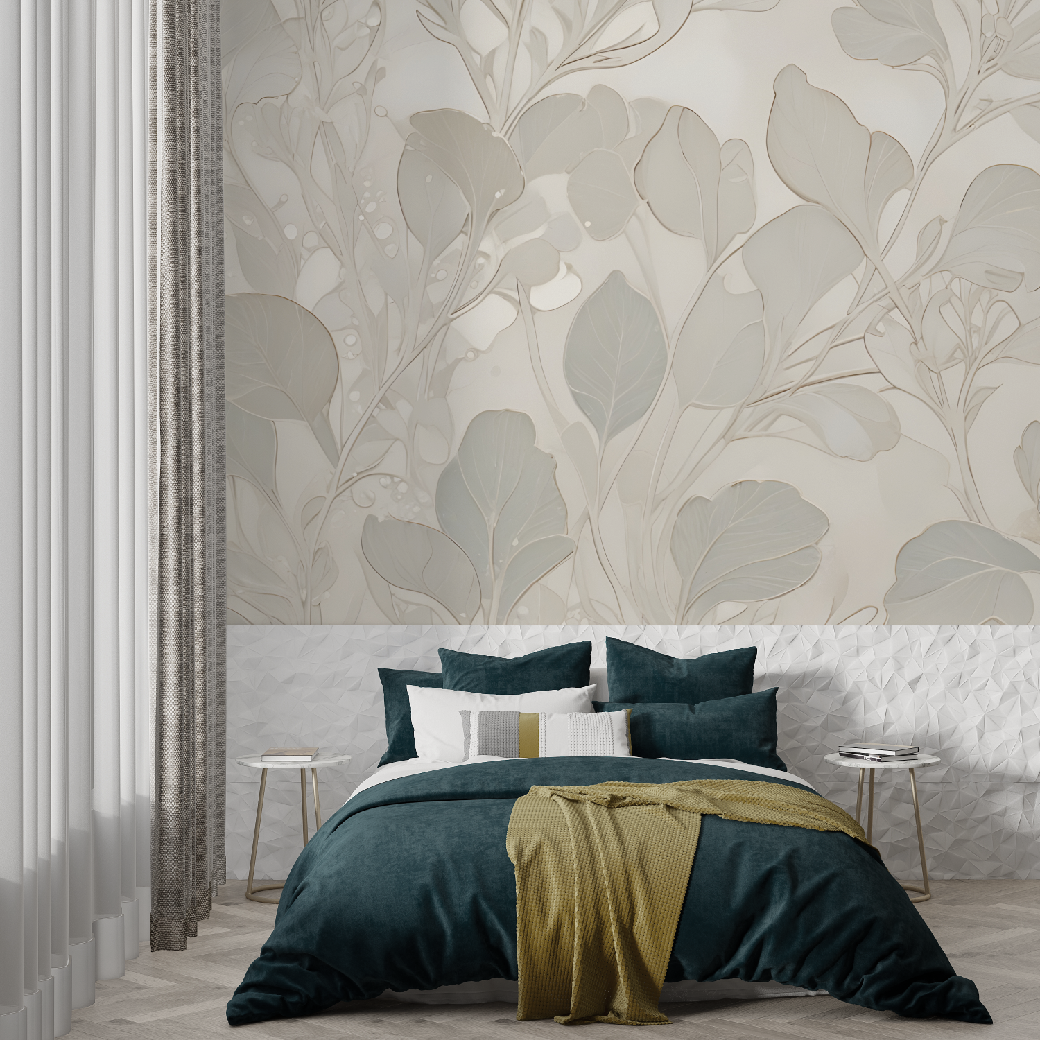 Beige-Graue Tapete - Wandbekleidung