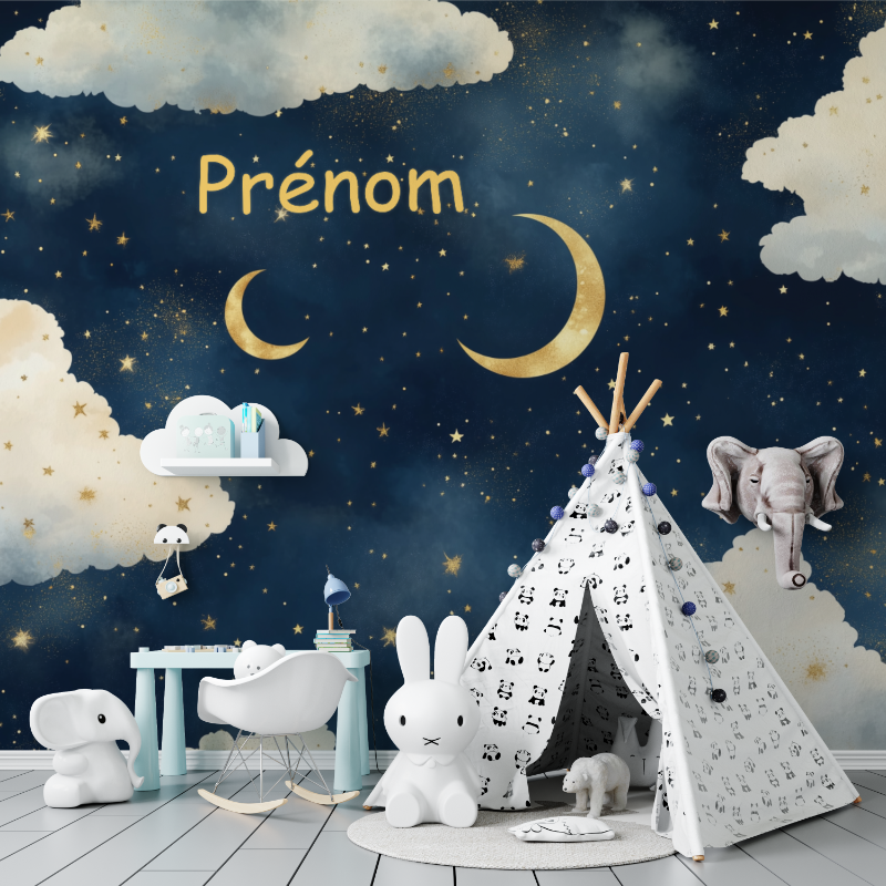 Namens-Tapete Bewölkter Sternenhimmel | Murals Tapeten