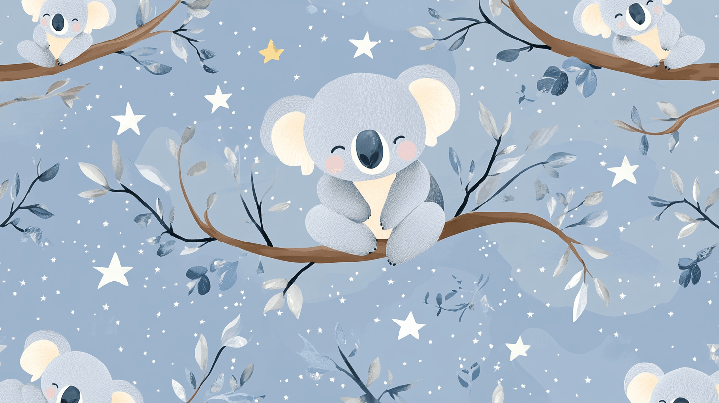 Koala and Pearl Stars Wallpaper | Murals Wallpaper