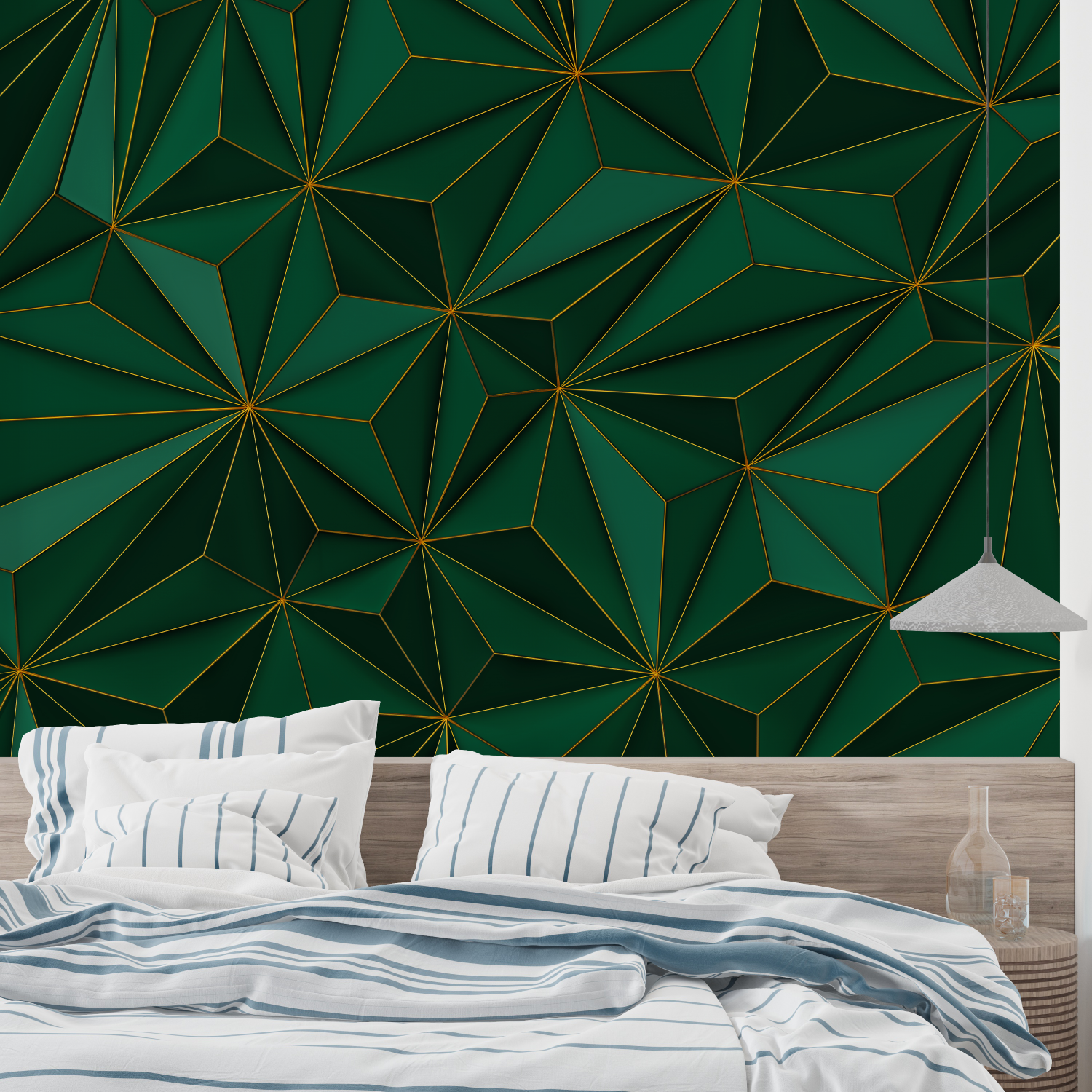 Geometric Green Wallpaper | Murals Wallpaper