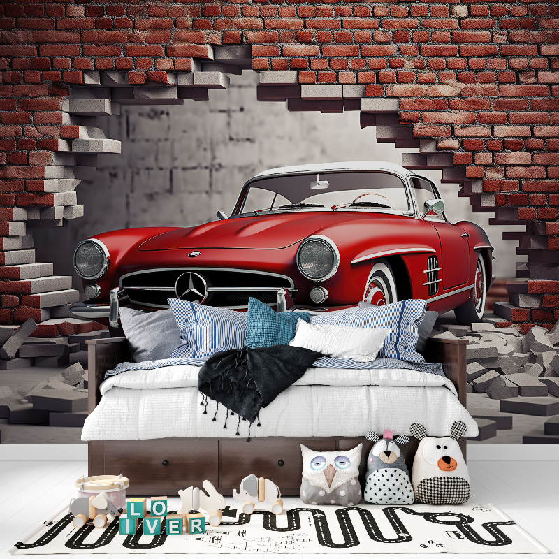Car-Themed Boy's Bedroom Wallpaper | Murals Wallpaper