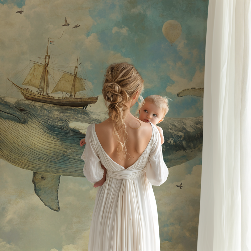 Whale Baby Nursery Wallpaper | Murals Wallpaper