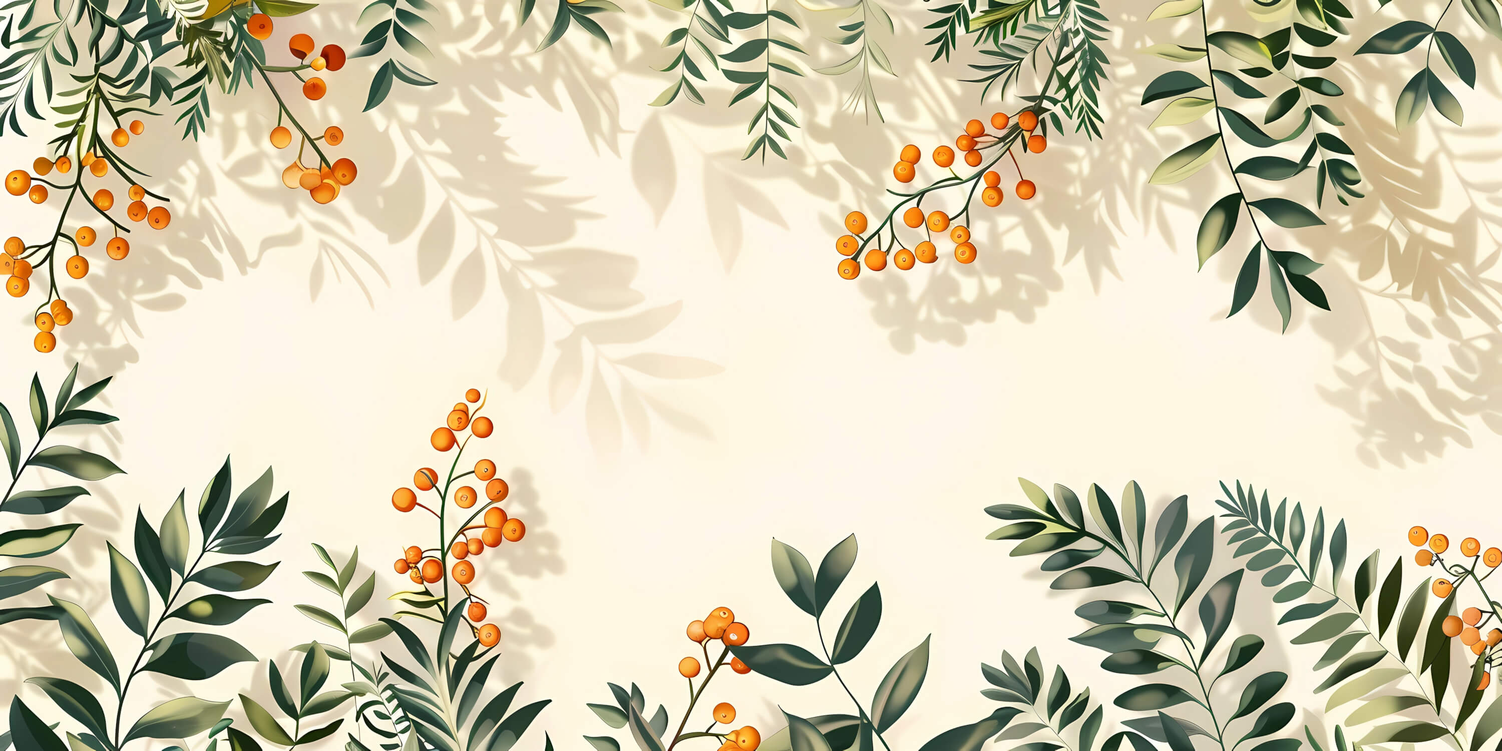 Terracotta and Green Wallpaper | Murals Wallpaper