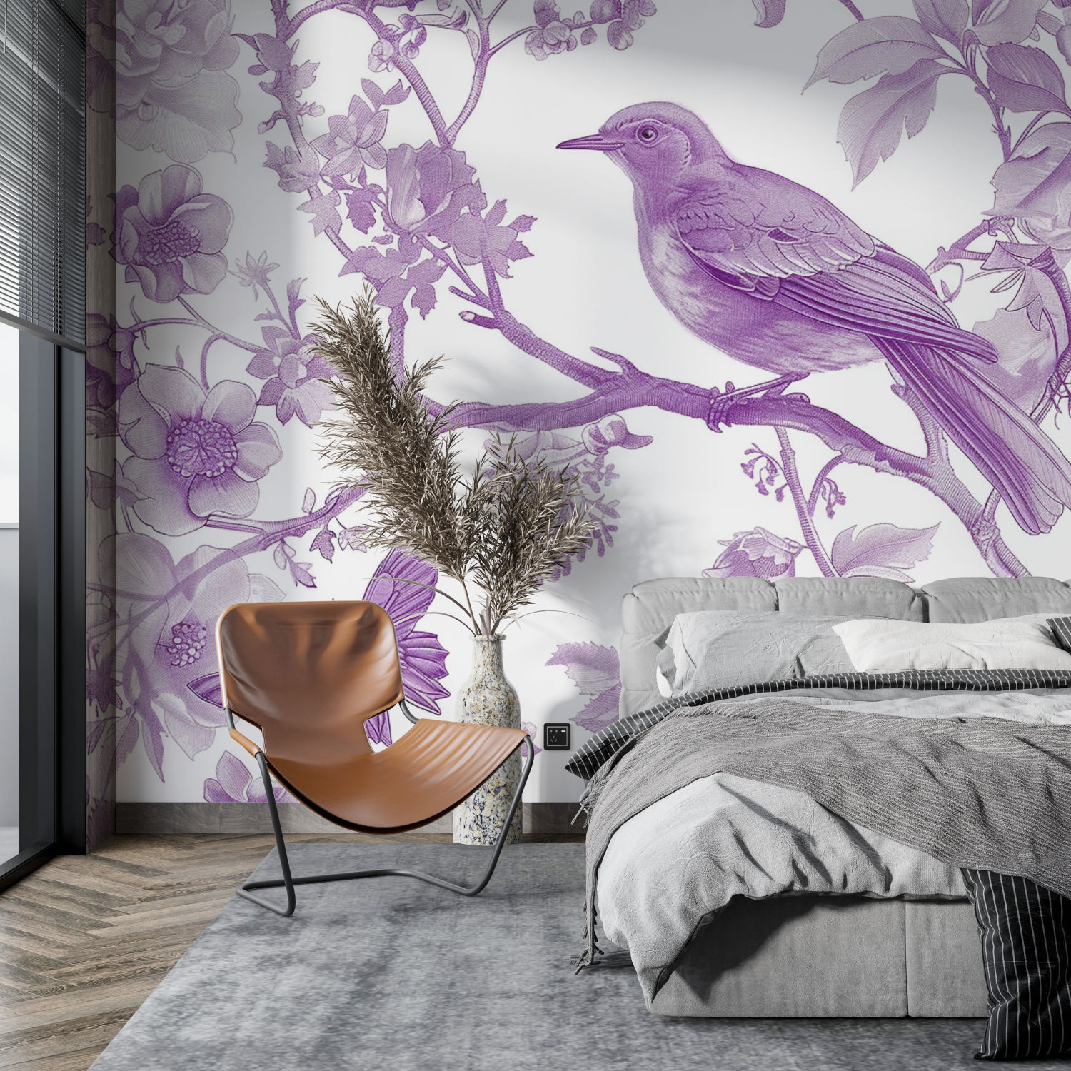 Purple Bird Wallpaper | Murals Wallpaper