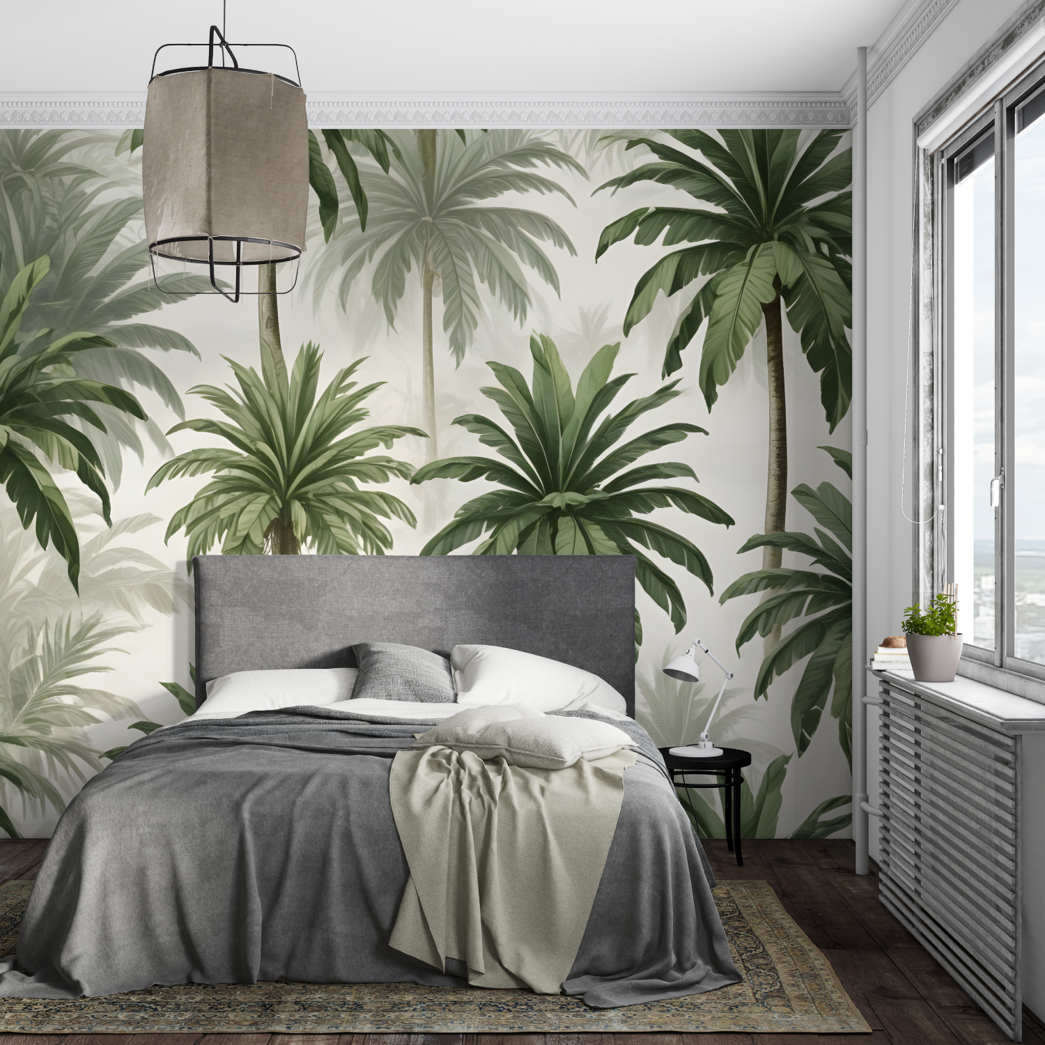Green and White Jungle Mural Wallpaper | Murals Wallpaper