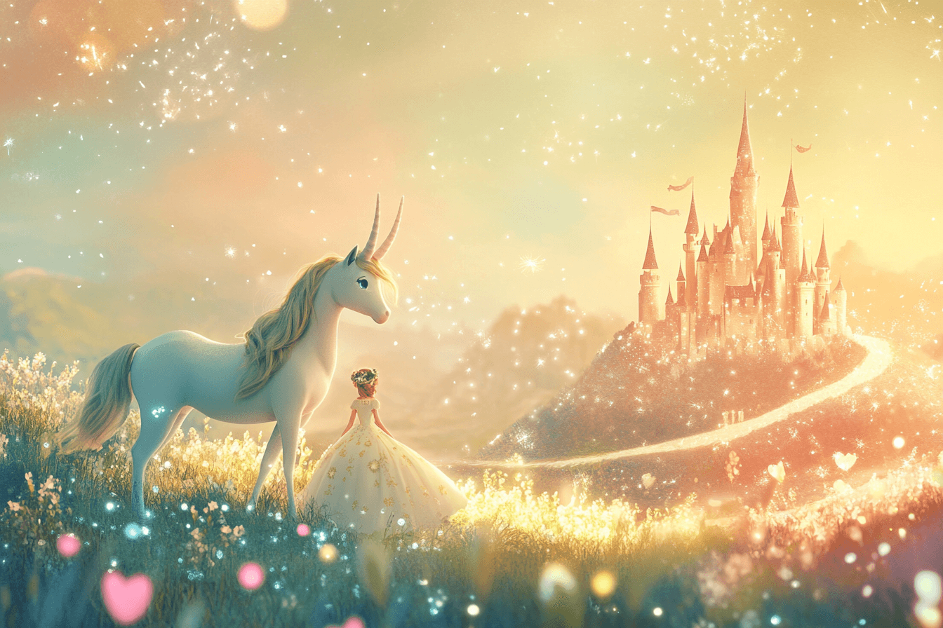 Princess and Unicorn Castle Wallpaper | Murals Wallpaper