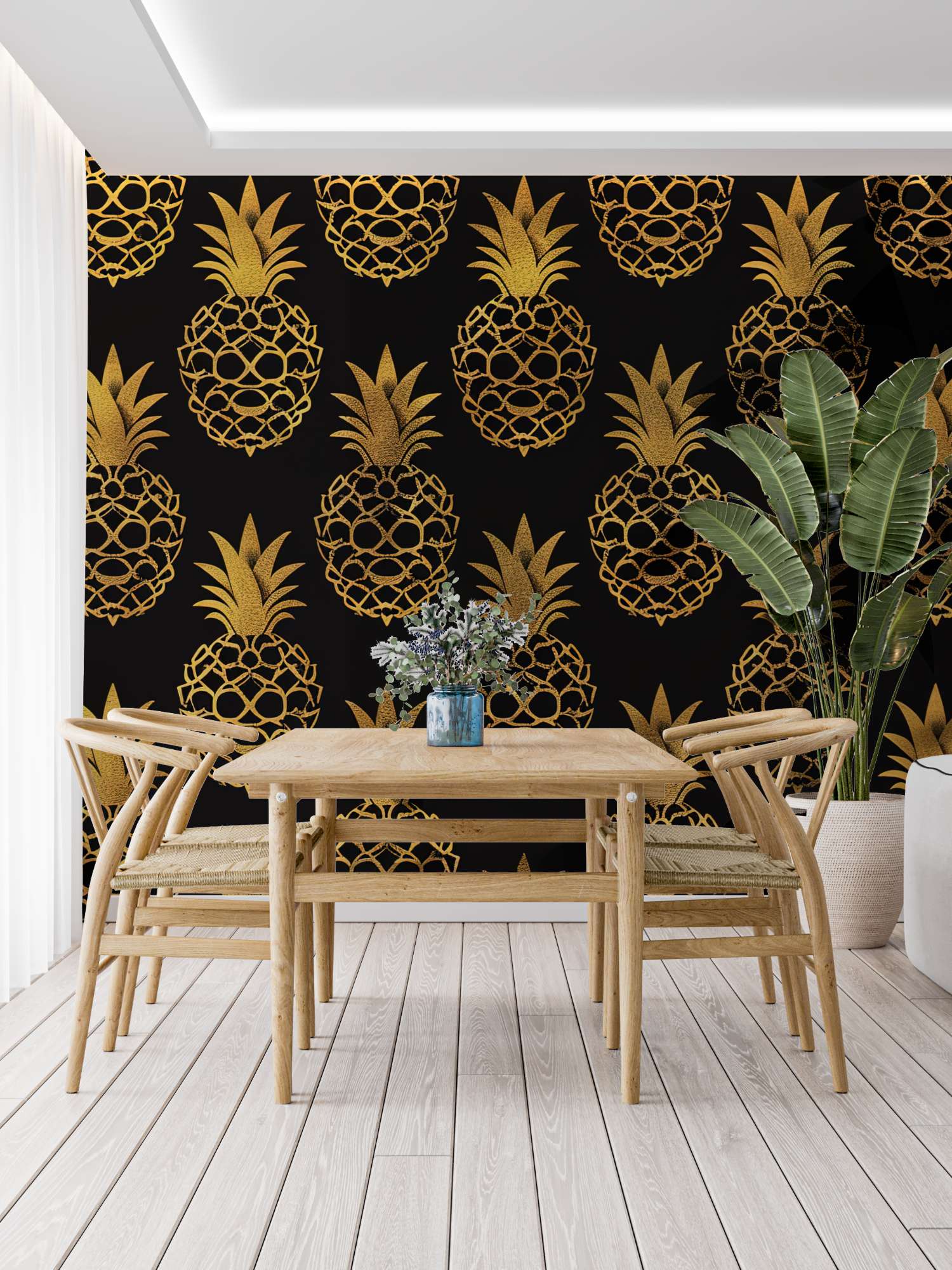 Golden Pineapple Wallpaper | Murals Wallpaper