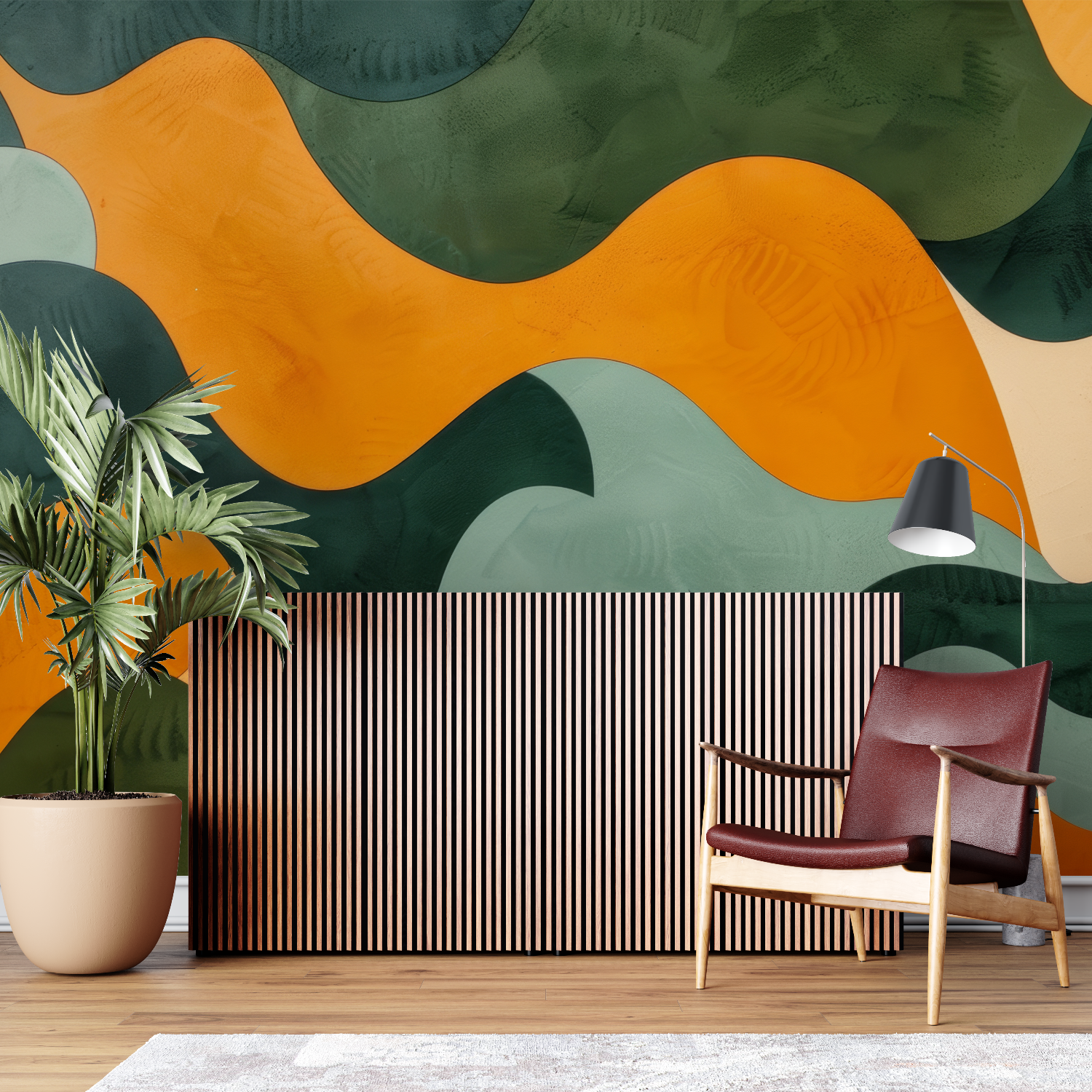 Orange Green Wallpaper | Murals Wallpaper