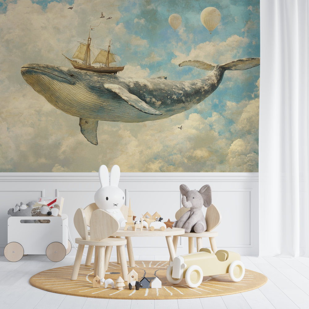 Whale Baby Nursery Wallpaper | Murals Wallpaper