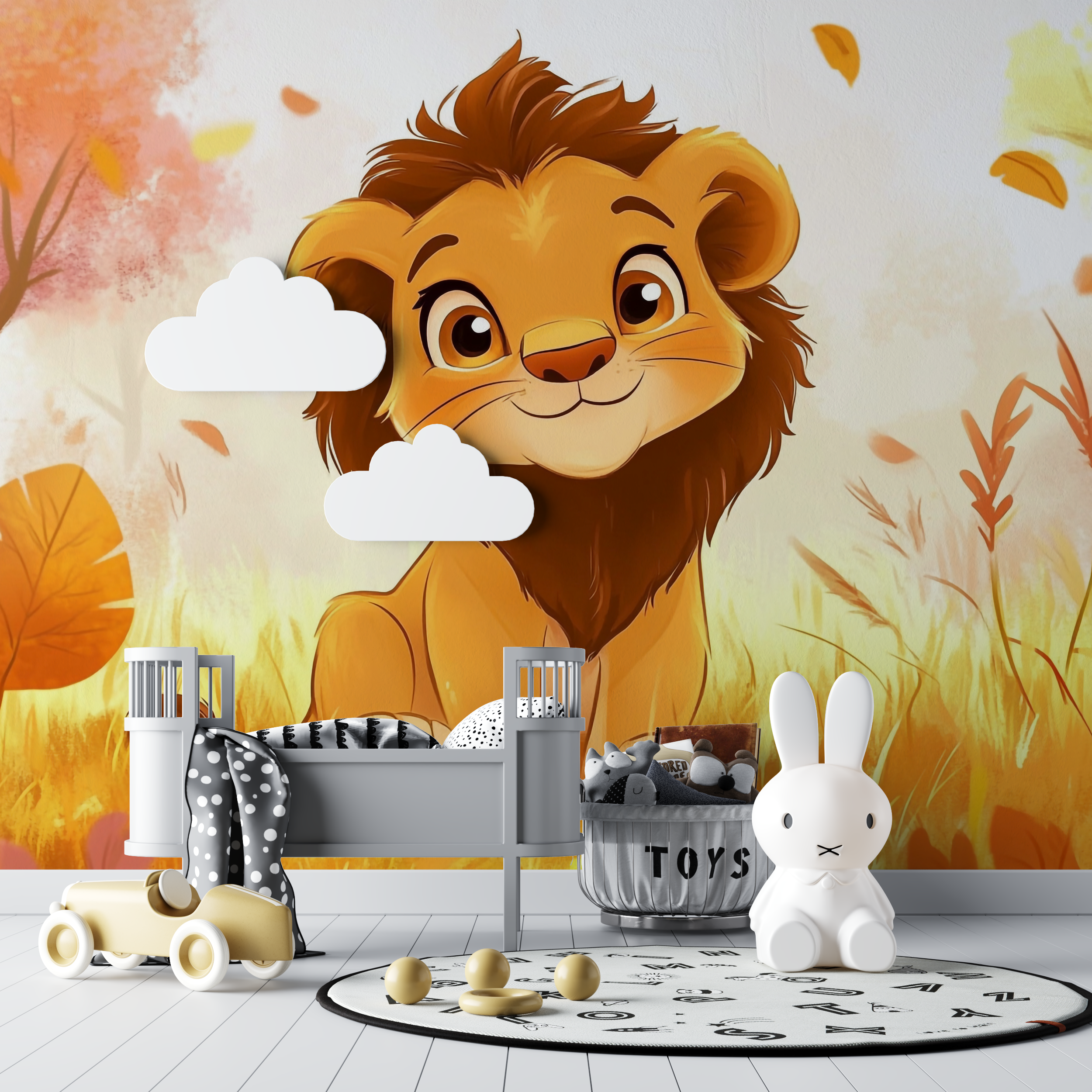 Lion Cub Cartoon Wallpaper | Murals Wallpaper