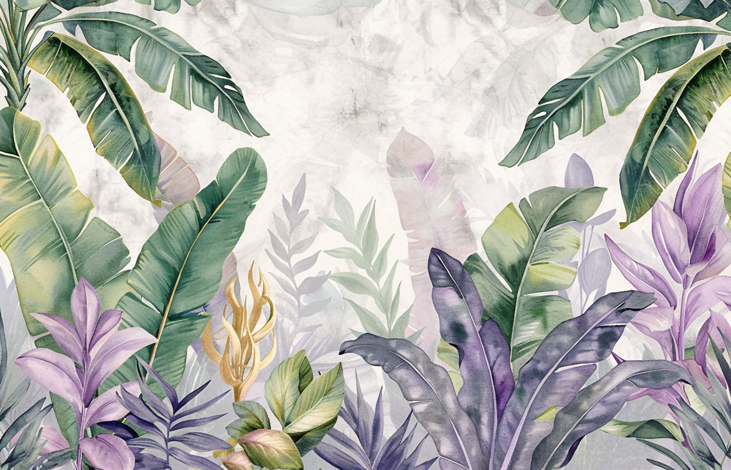 Tropical Purple Wallpaper | Murals Wallpaper