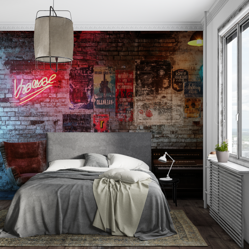 Brick and Music Wallpaper | Murals Wallpaper