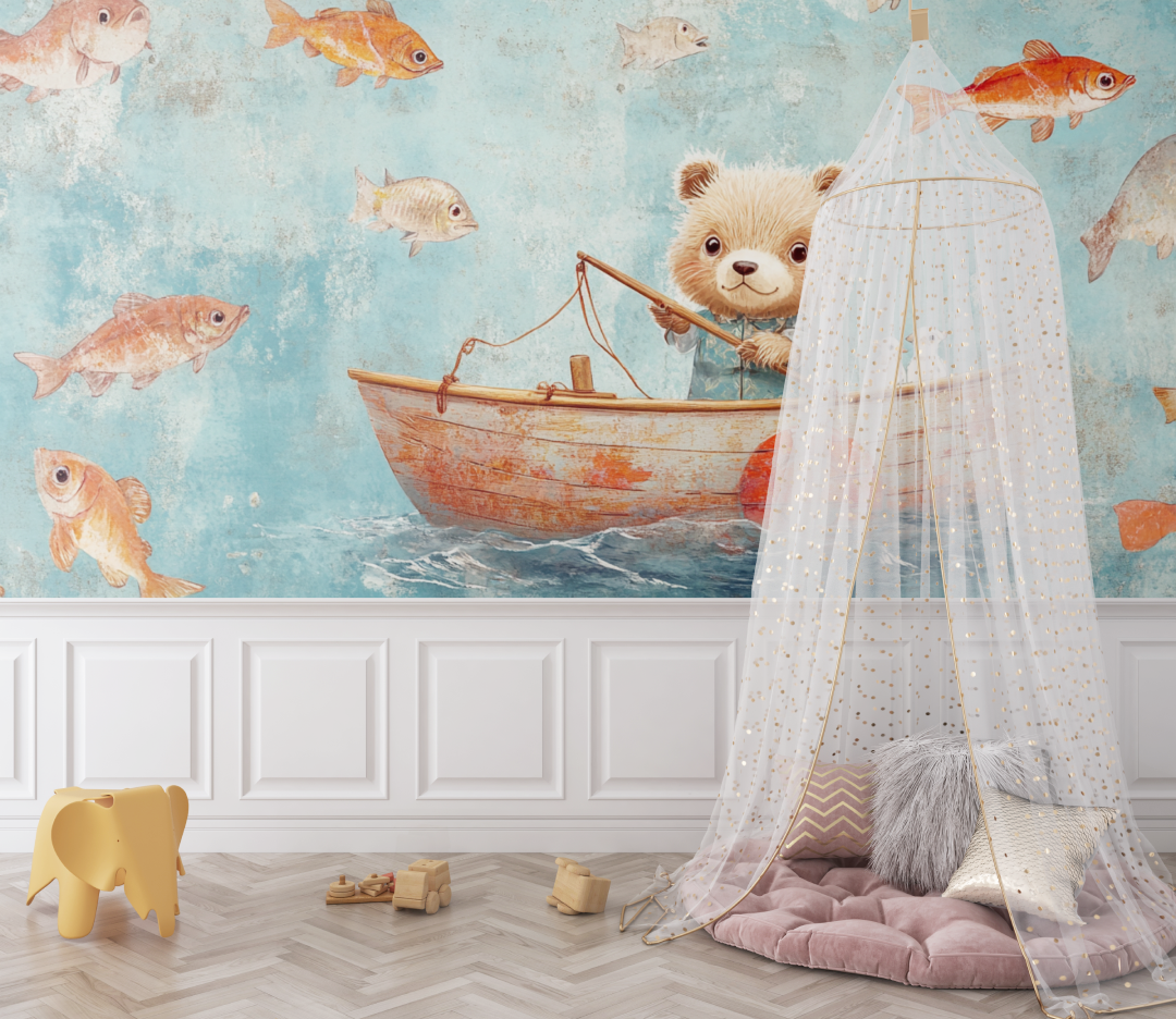 Little Fisherman Marine Wallpaper | Murals Wallpaper