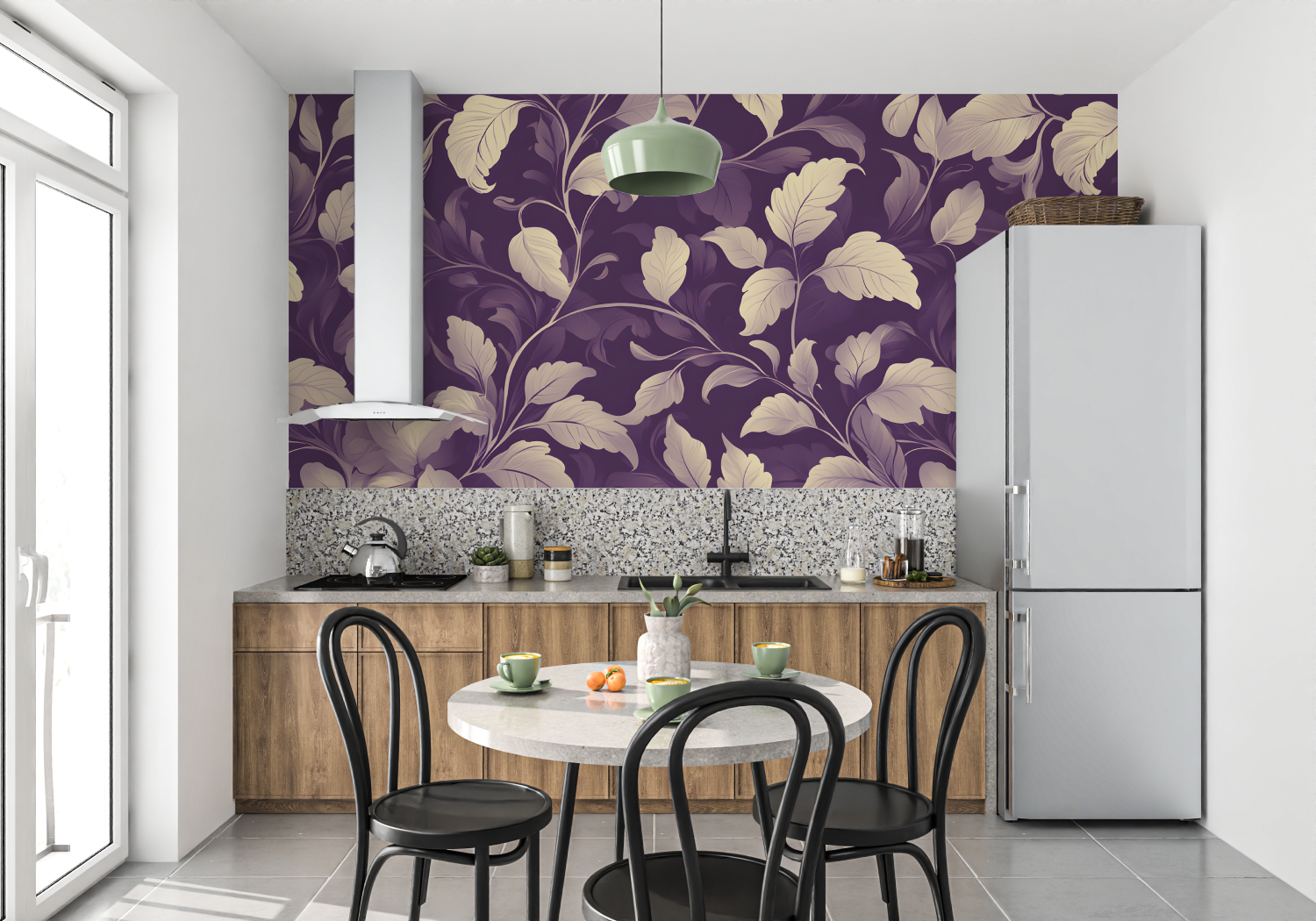 Purple Floral Pattern Wallpaper | Murals Wallpaper