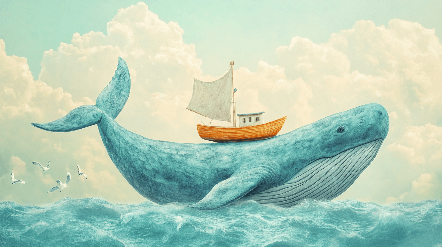 Sky Blue Whale Mural Wallpaper | Murals Wallpaper