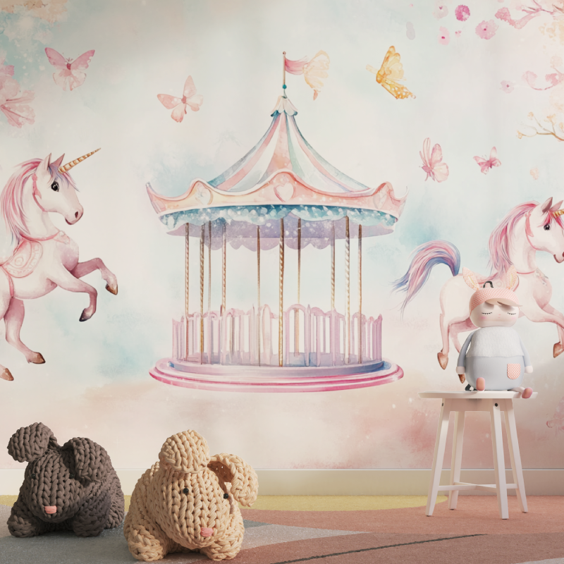 Unicorn Wallpaper 4 Walls Carousel Party | Murals Wallpaper