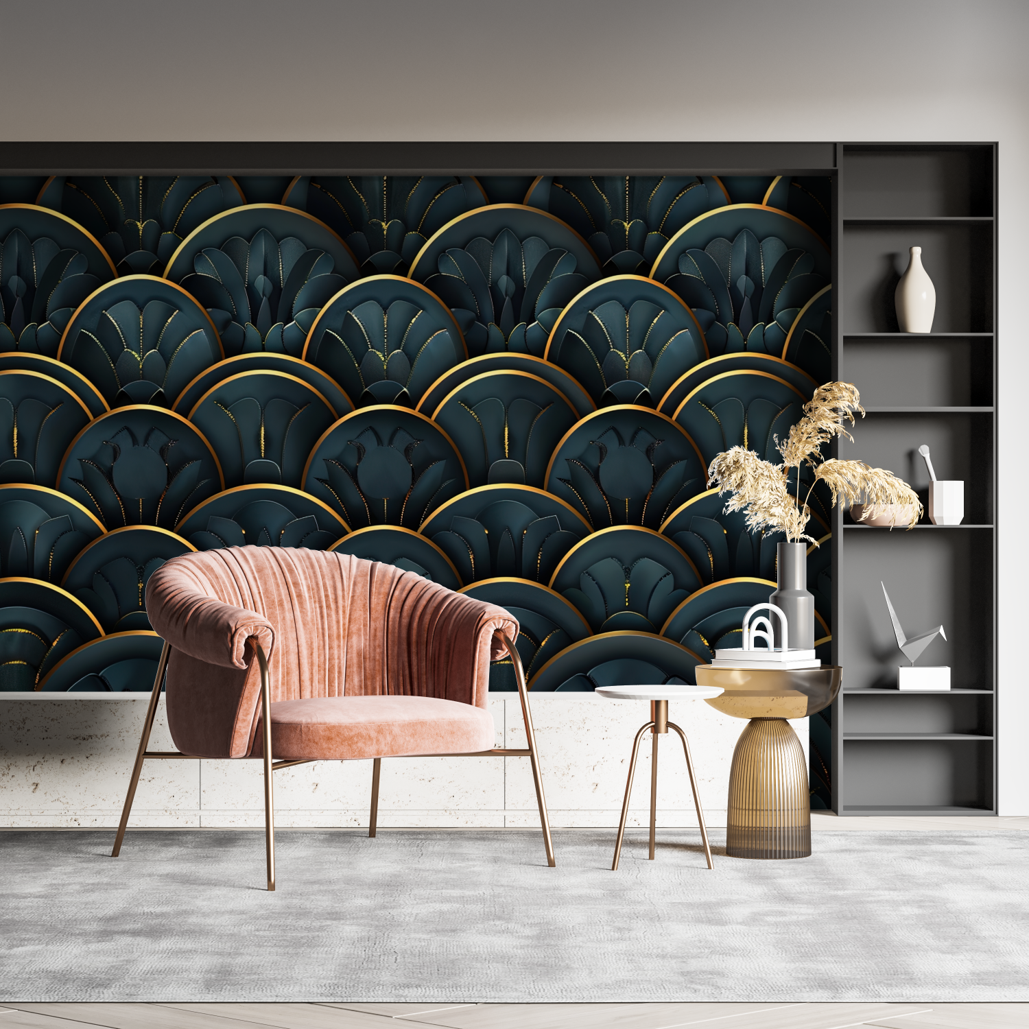 Midnight Reflections Art Deco Wallpaper | Murals Wallpaper